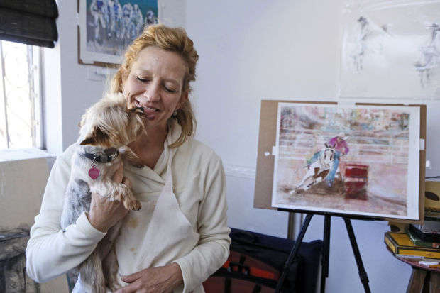 Patti’s art is filled with life stories crafted as a young child traveling to distant lands with her military family. As a child she was often found with a pencil and paper in hand sketching what crossed her path. Upon high school graduation, she was awarded a scholarship to the Chicago Institute of Art. However, life’s events lead her to pursue a career in Information Technology at the University of Arizona, putting her at the fore front of medical technology. Upon retirement from her career, she dove into her art with a speed and determination that would take most artists an entire lifetime. Patti was inspired by the American West; its horses, sportsmen/women and its striking scenery. She used a loose, swift representational style, where vivid color and powerful brushstrokes capture the energy, emotion and movement of her subjects. She often used a variety of materials in addition to paint, including graphite, pastel, and colored pencil. In 2014, Redding was awarded the NCAA Honoring Academic and Athletic Excellence Award for painting from the National Art Museum of Sport. The winning piece was later acquired by the NCAA for their collection in Indianapolis. In 2013, Redding’s artwork was exhibited at the Tucson International Airport in a yearlong solo engagement highlighting 18 paintings and prints depicting 10 different sports. Redding exhibits throughout the US in juried competitions. She has been exhibiting since 2011. Though her life was too short, her legacy will continue. An artist and Renaissance woman who saw life with wonderment… its triumphs of joy, and it’s conquests of trials and tribulations. This is Patti Redding’s Story.