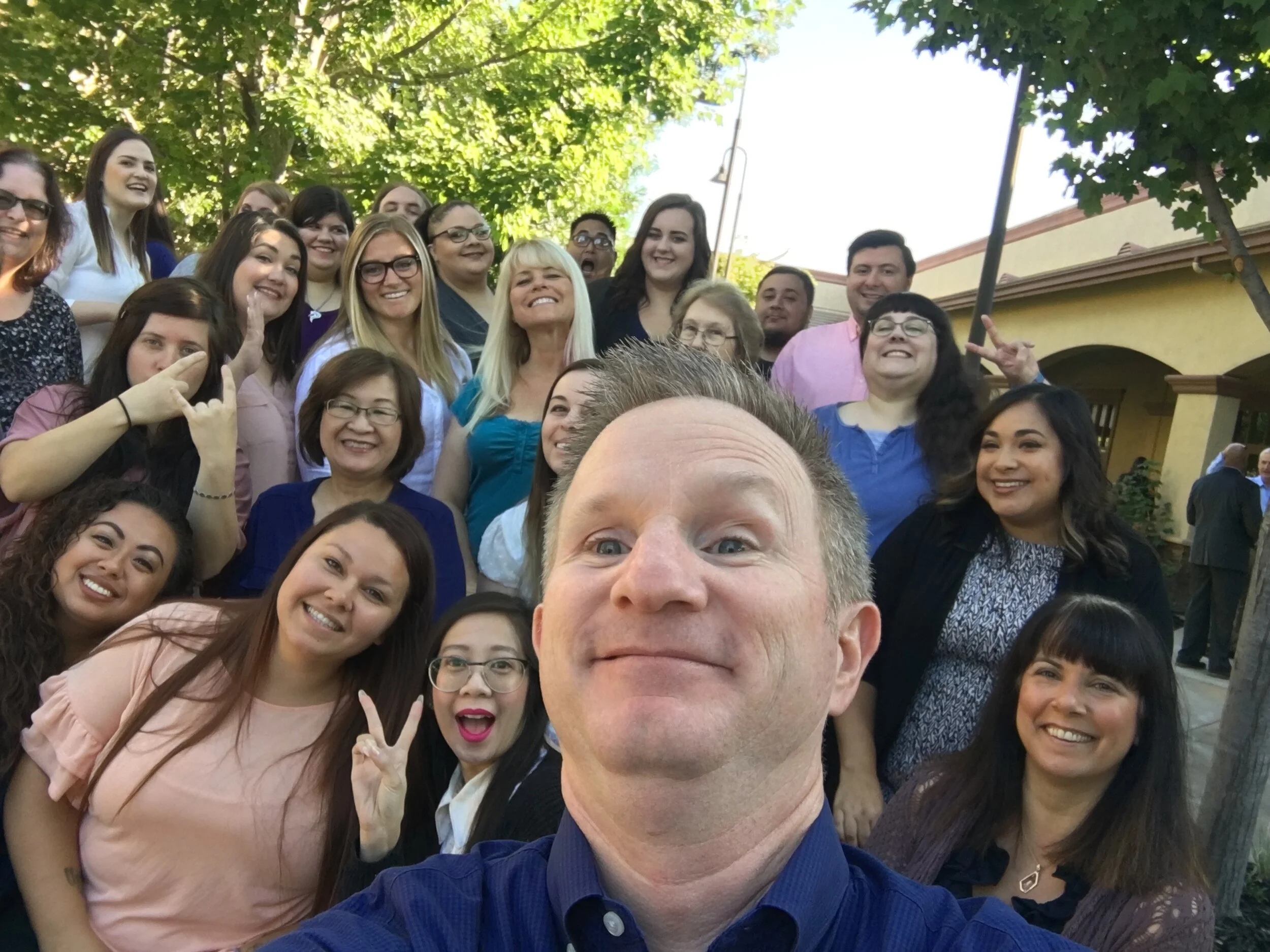 Right before our recent corporate team photo… it’s time to take a selfie!