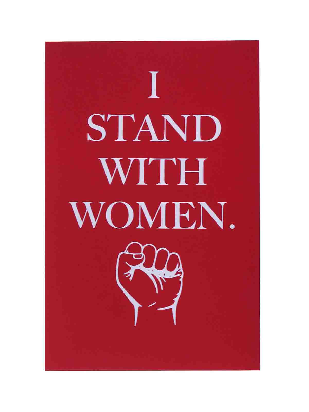 Ape_Bleakney_'I Stand With Women' Women's March Poster on Construction Electric Red, 12.5''x19''.jpg
