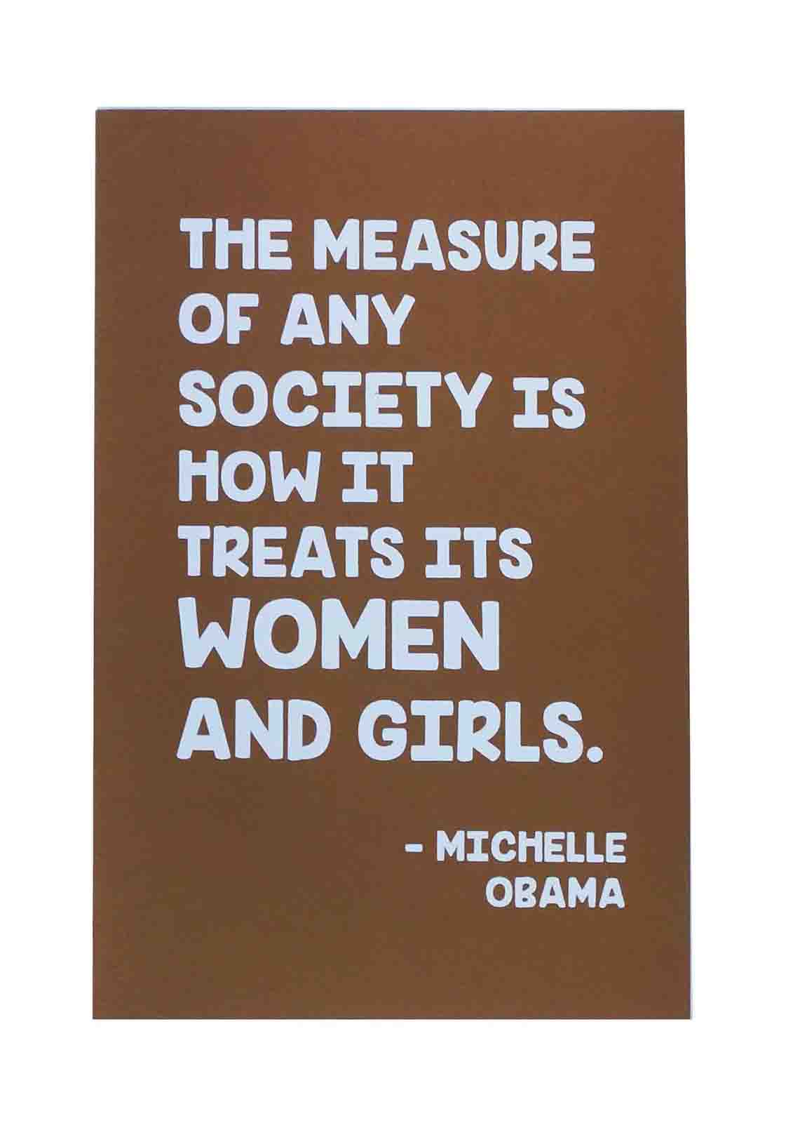 Ape_Bleakney_'The Measure Of Any Society' Women's March Poster on Speckltone Brown, 12.5''x19''.jpg