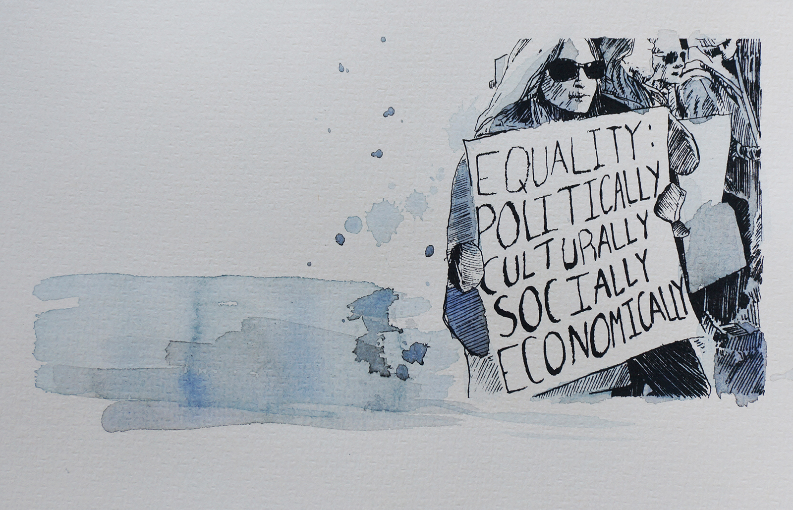 Ape_Bleakney_March Mixed Media - 'Equality (1)', 6.5''x9.5'', Screen Print + Watercolor, 2018 copy.jpg