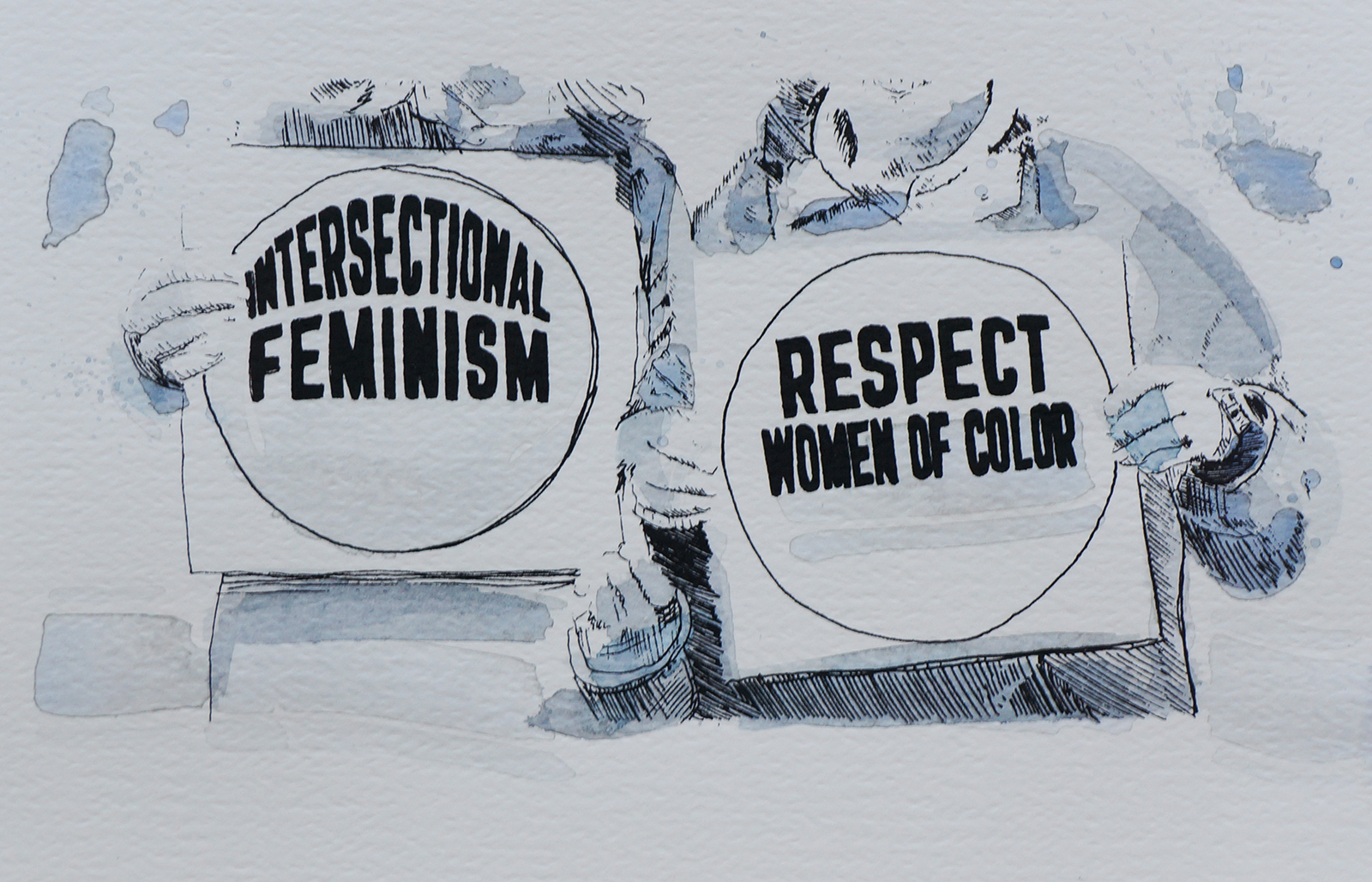 Ape_Bleakney_March Mixed Media - 'Intersectional (1)', 6.5''x9.5'', Screen Print + Watercolor, 2018 copy.jpg