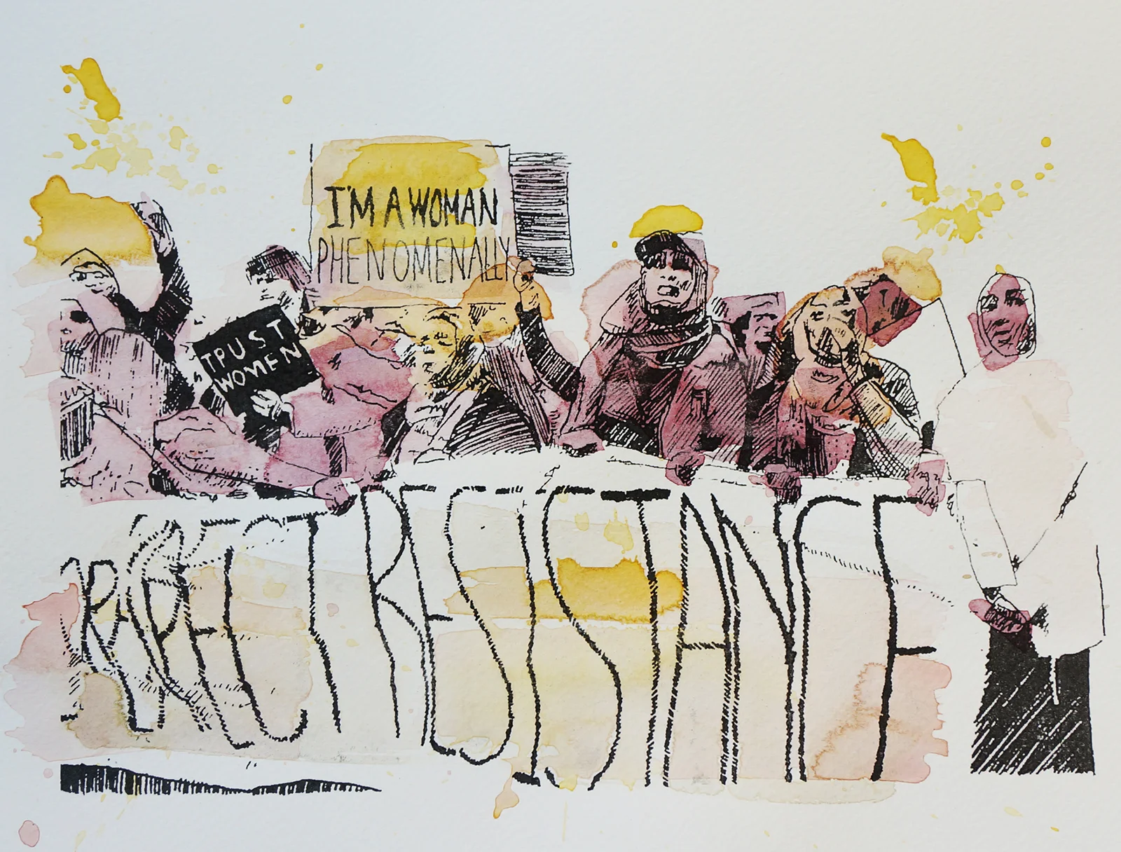 Ape_Bleakney_March Mixed Media - 'Phenomenally (1)', 9.5''x12.5'', Screen Print + Watercolor, 2018 copy.jpg