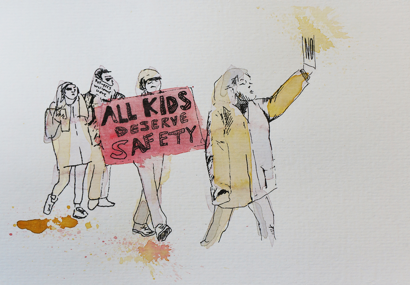 Ape_Bleakney_March Mixed Media - 'All Kids (1)', 6.5''x9.5'', Screen Print + Watercolor, 2018 copy.jpg