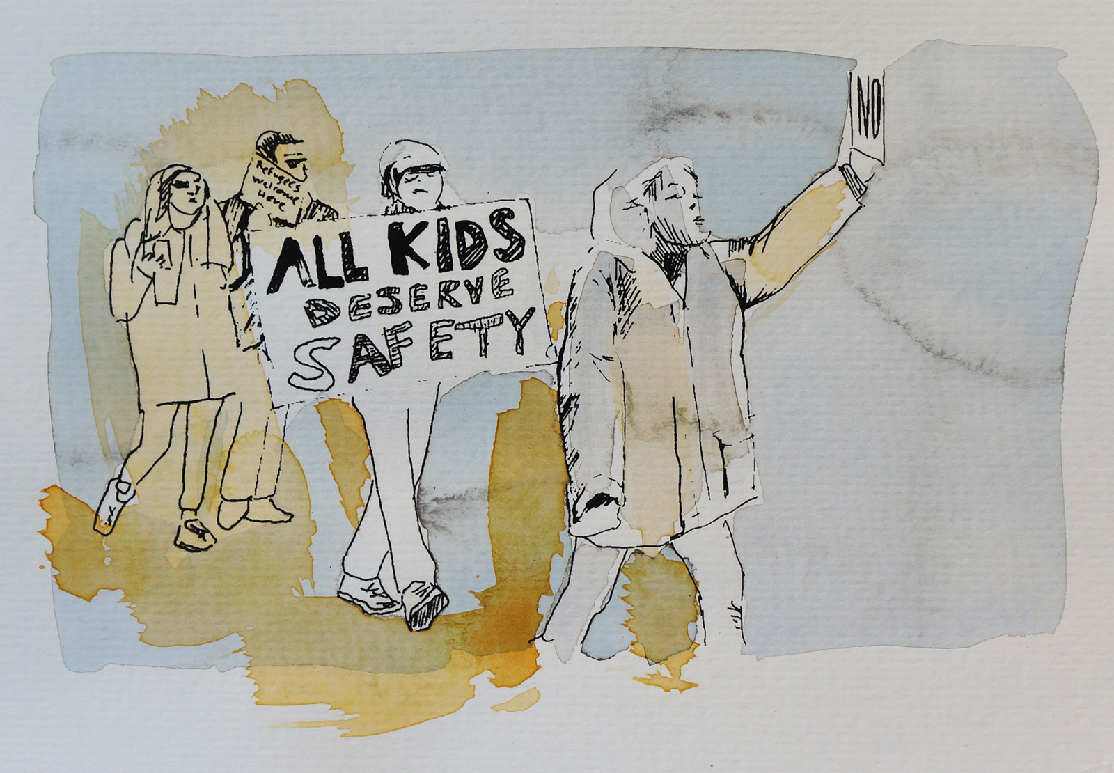 Ape_Bleakney_March Mixed Media - 'All Kids (3)', 6.5''x9.5'', Screen Print + Watercolor, 2018 copy.jpg