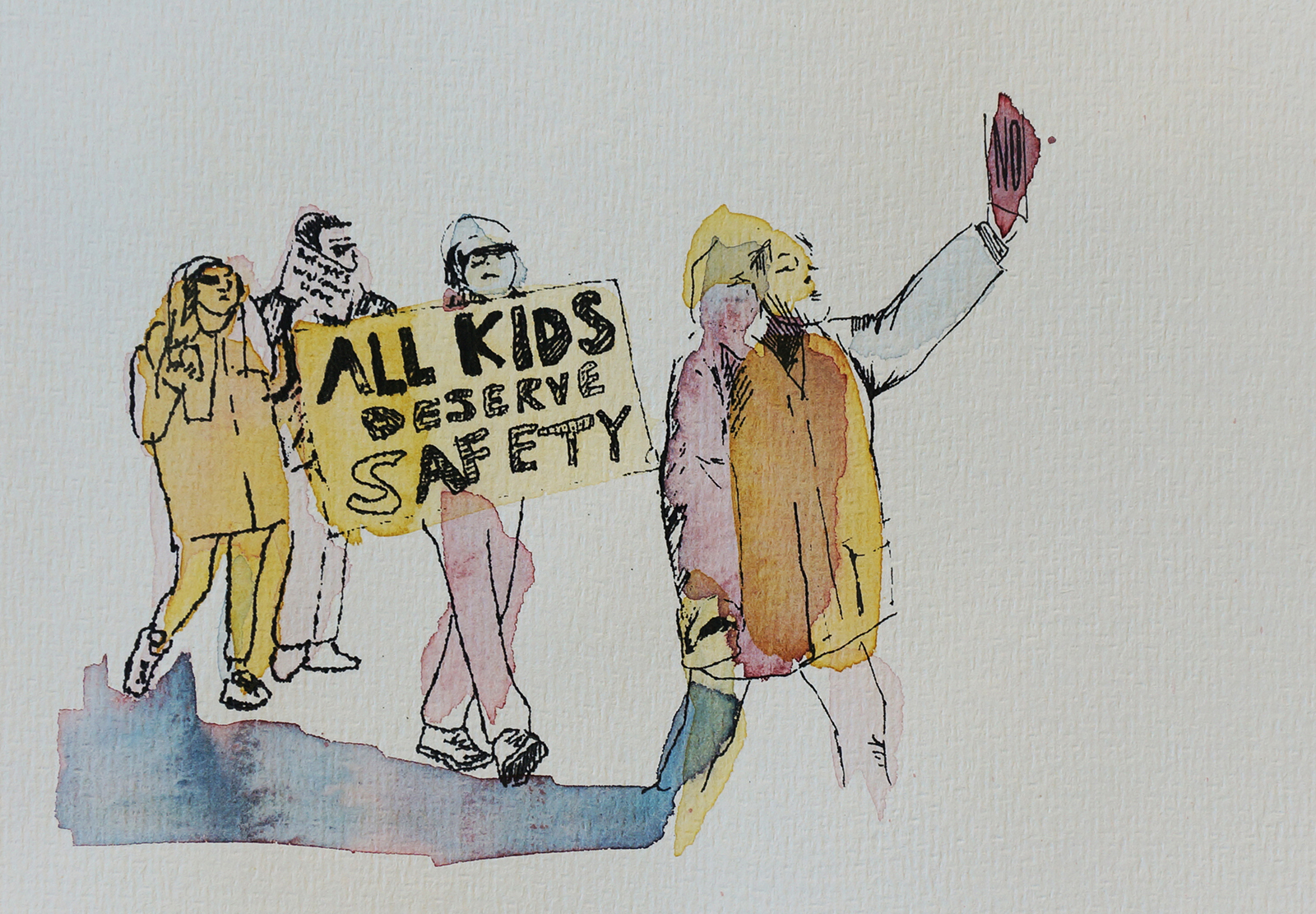 Ape_Bleakney_March Mixed Media - 'All Kids (5)', 6.5''x9.5'', Screen Print + Watercolor, 2018 copy.jpg