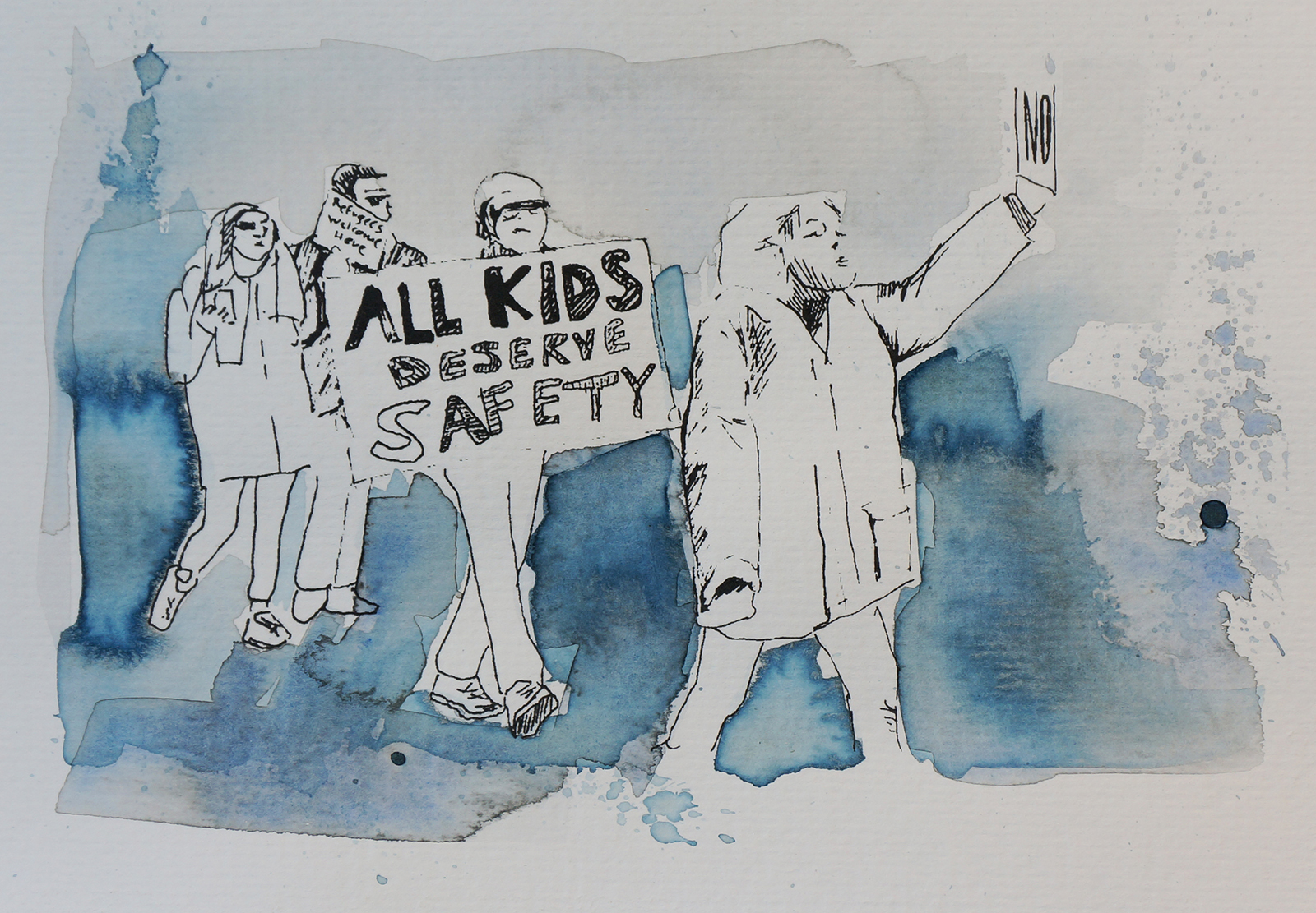 Ape_Bleakney_March Mixed Media - 'All Kids (7)', 6.5''x9.5'', Screen Print + Watercolor, 2018 copy.jpg