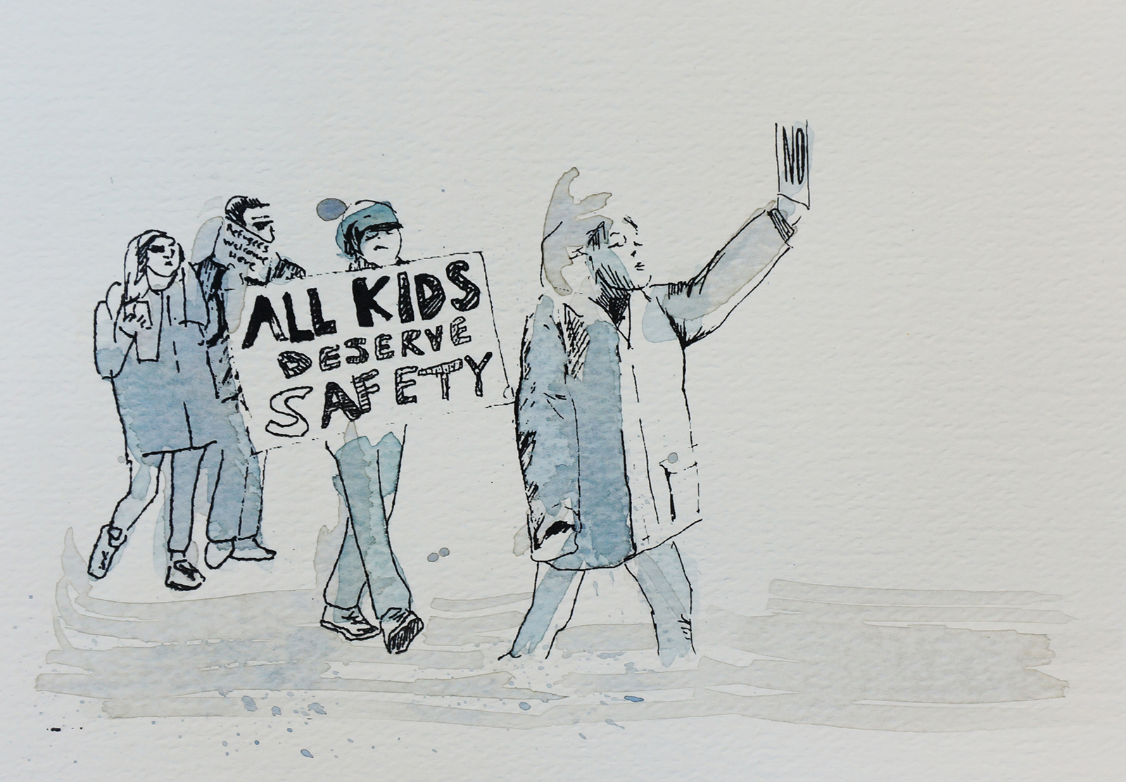 Ape_Bleakney_March Mixed Media - 'All Kids (8)', 6.5''x9.5'', Screen Print + Watercolor, 2018 copy.jpg