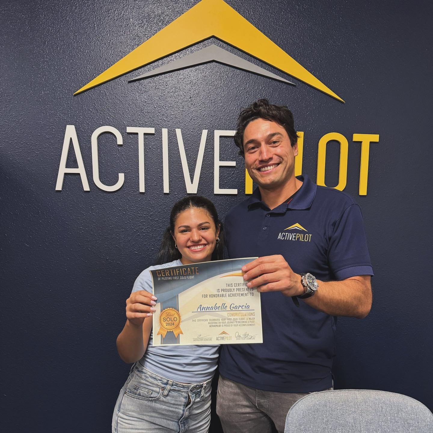CONGRATULATIONS ON YOUR FIRST SOLO ANNABELLE!! We&rsquo;re very proud of you and your progress so far. Your hard work will only continue to pay off going into these exciting cross countries!! Kudos to our very own CFI Gian Caterina 👏🎉