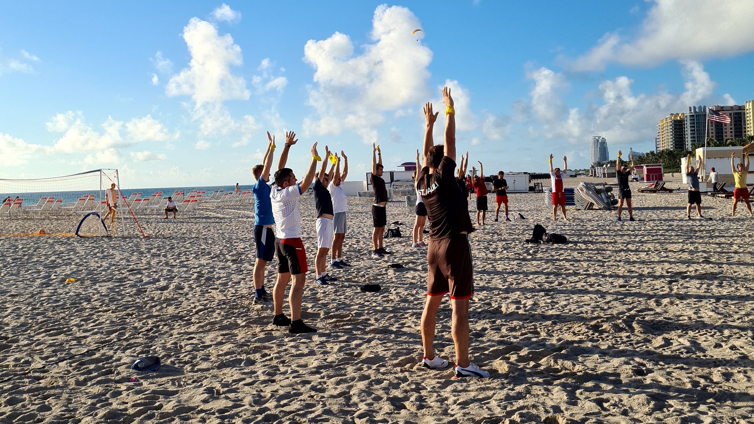  Corporate Health Class On Miami Beach For Swiss Lawfirm During The IBA, Hosted By Dougfit https://www.dougfit.com/corporatehealth 