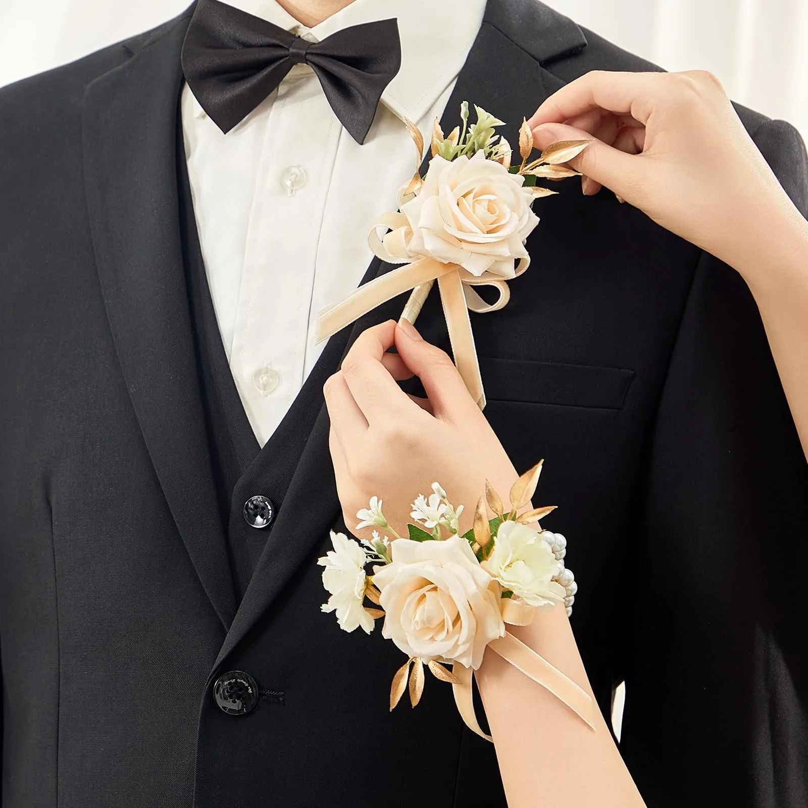 Wedding Corsage and Boutonniere Bundle