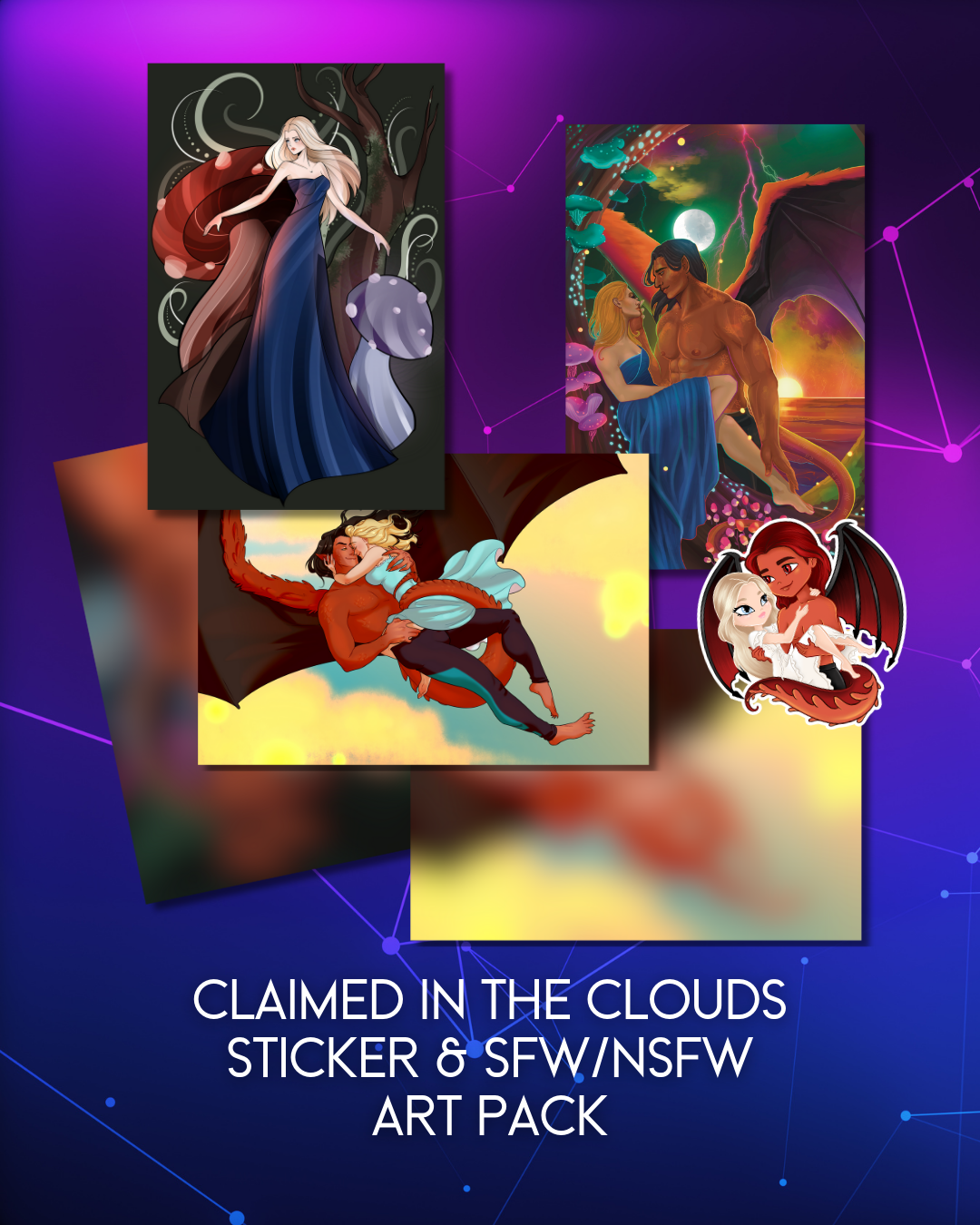 Claimed in the Clouds SFW & NSFW Art Print Pack
