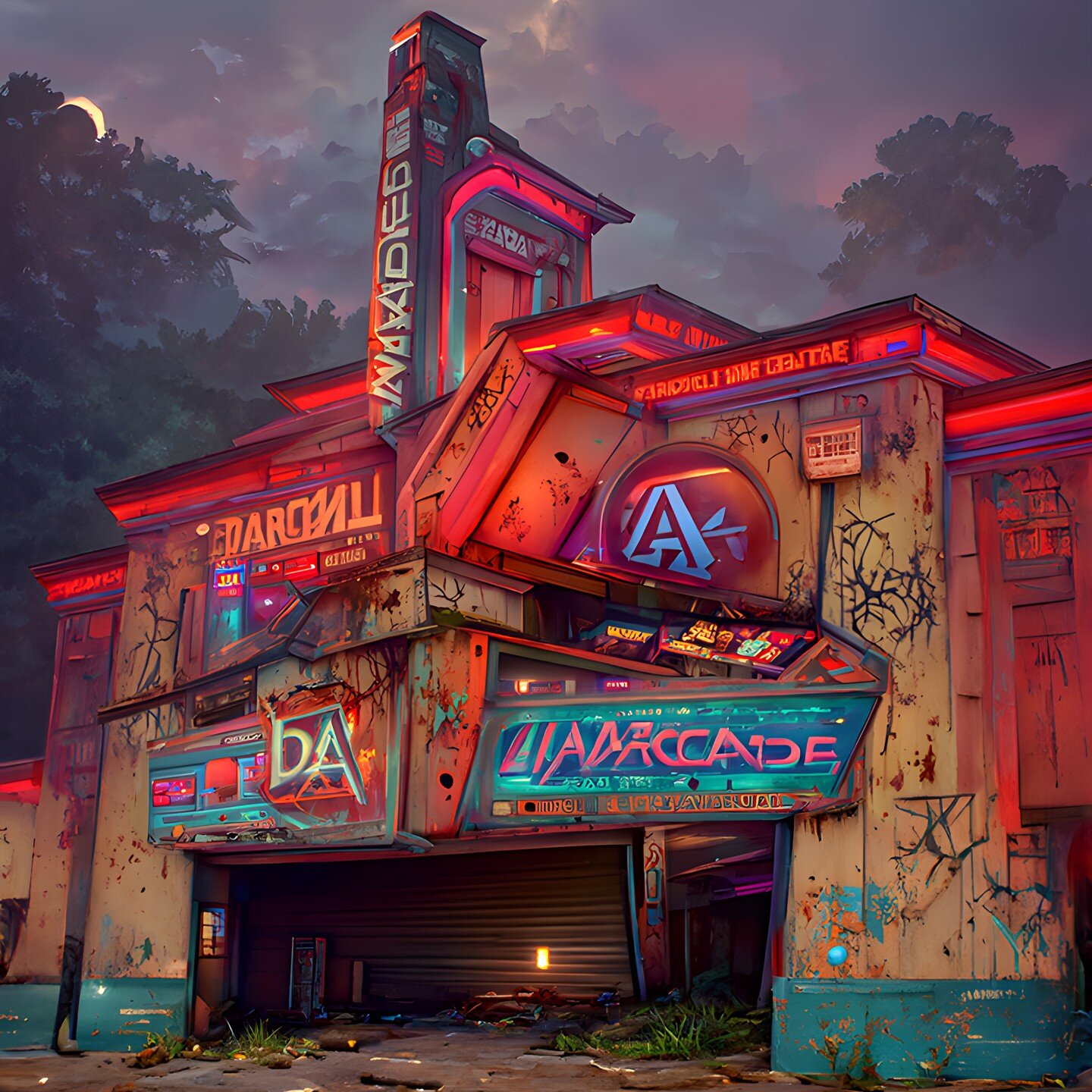 Dysole Arcade

Made with #discodiffusion 

#arcade #retro #vintage #arcadegames #neon #neonlights #strangerthings #abandoned #abandonedplaces #architecture #conceptart #darkart #darkartists #videogames #generativeart #aiart #aiartcommunity #machinele