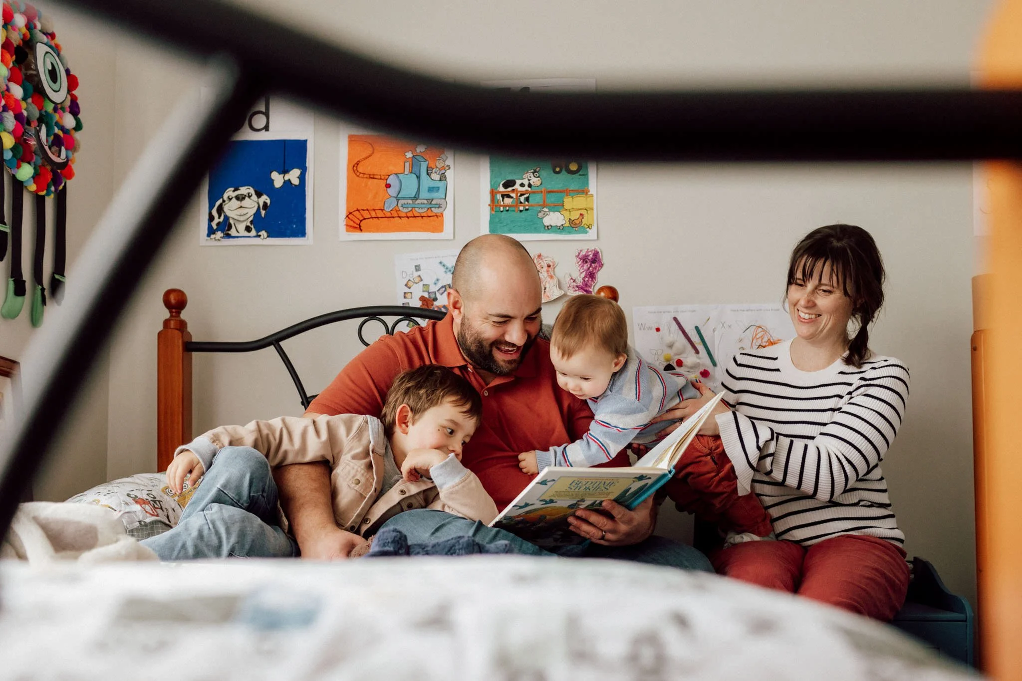 family portrait reading books in geelong home .jpg
