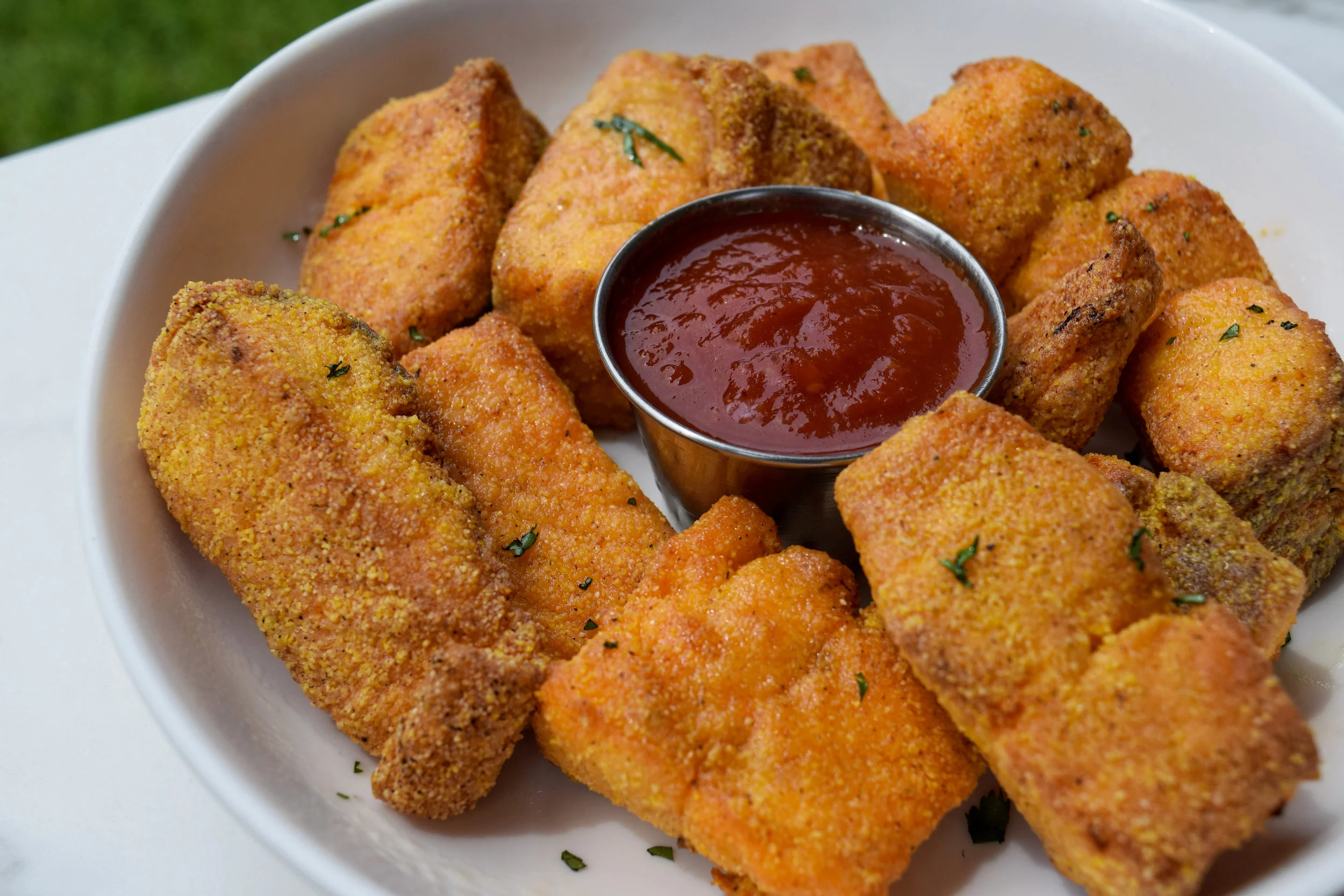 Air Fried Crispy Salmon Nuggets! (oil-free)