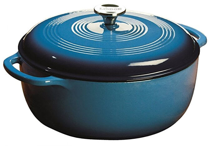 Lodge Enameled Cast Iron Dutch Oven Color EC7D33 Enameled Cast Iron Dutch Oven Caribbean Blue 7.5 Quart Nicole Janes Design