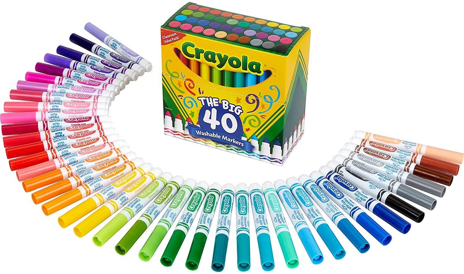 40 Classic Crayola Ultra-Clean Washable Broad Line Markers