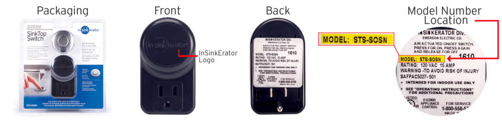 InSinkErator SinkTop Air Switch Model STS-SOSN