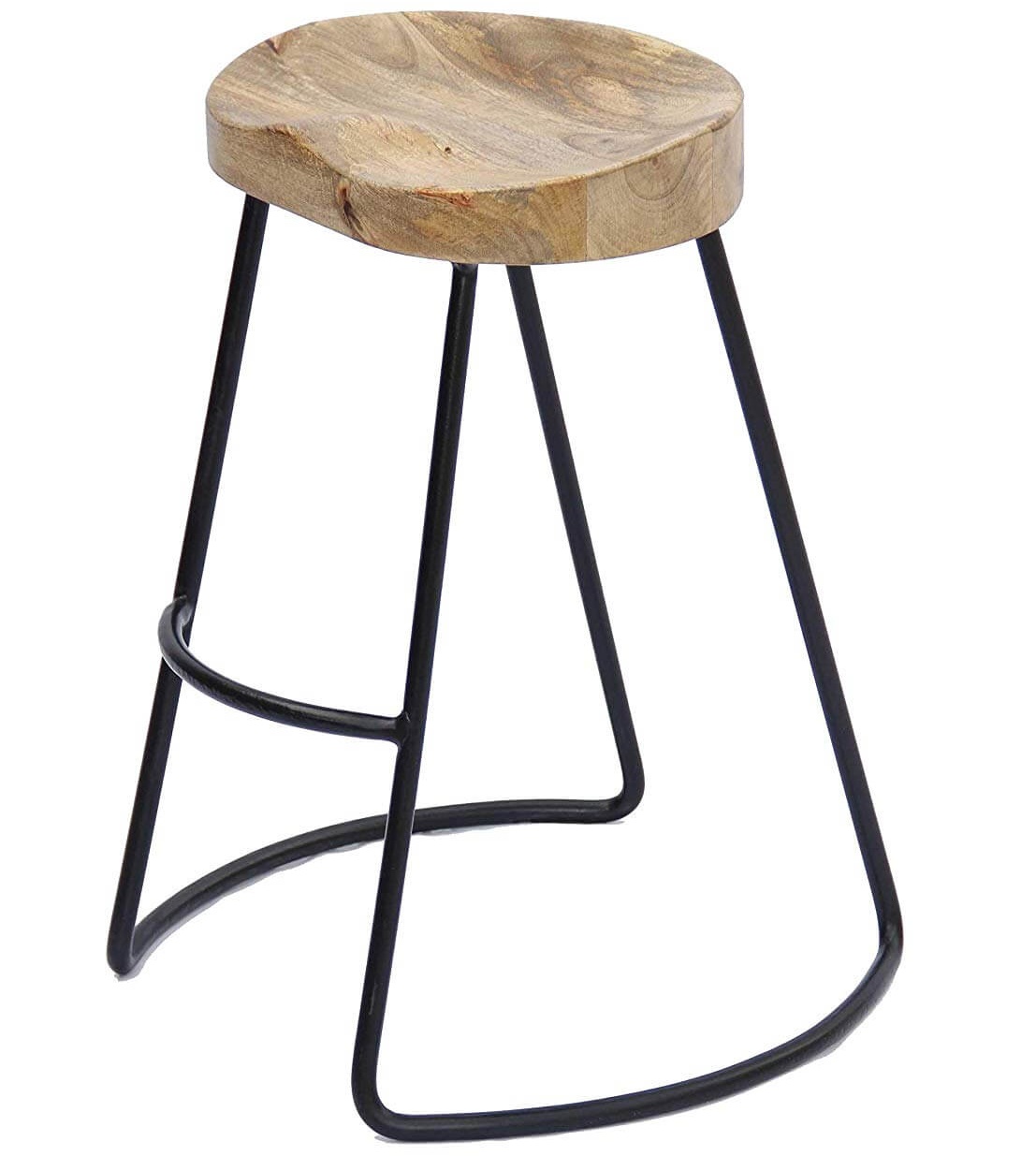 The Urban Port Antique Colonial  Barstool with Iron Legs