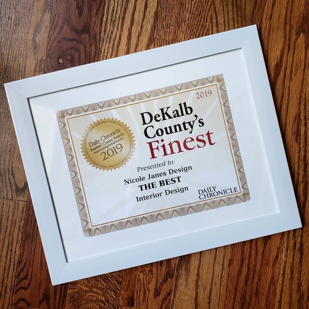 📣 NJD won Best Interior Design Firm for the second year in a row! 🎉🥳🎉 Thank you to everyone who took time to vote. I am grateful ❤️ Now I have to decide where to hang these... .
.
.
.
.
.
.
.
.
.
.
.
.
#interiordesigner #kitchenremodel #dailychro