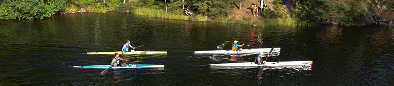 four competitors, kayaks, Dalsland Canoe Marathon +