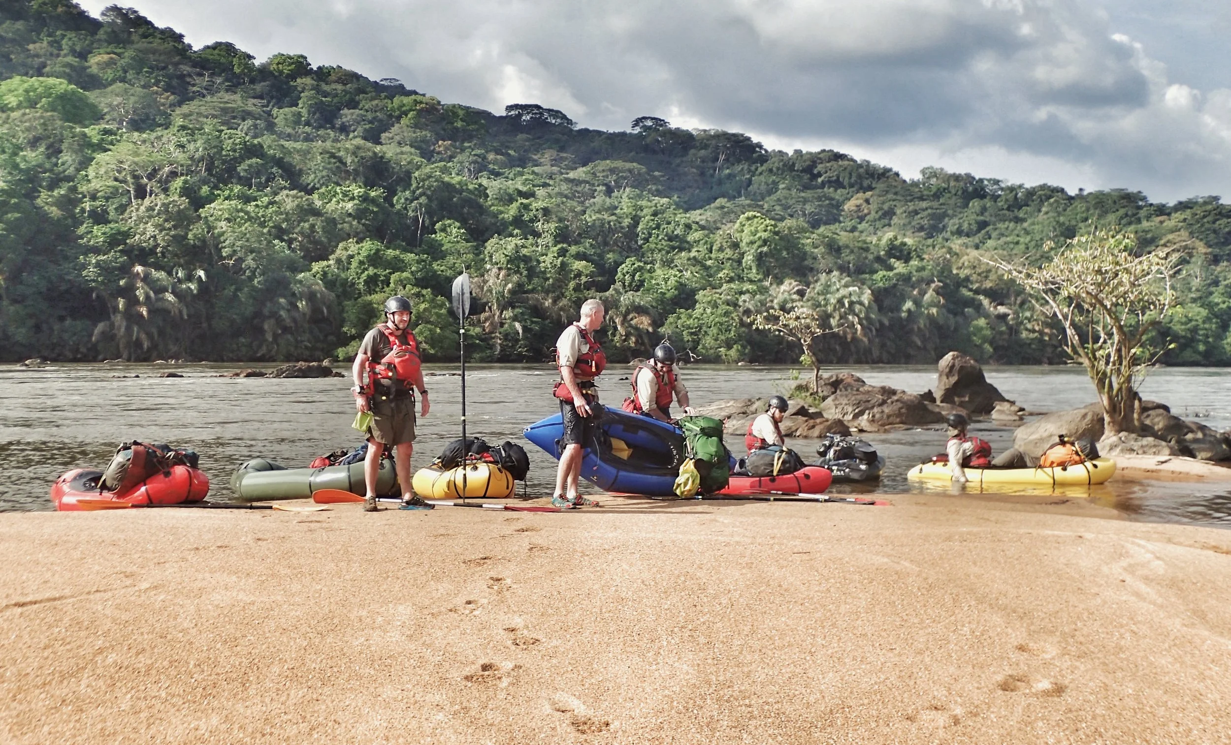 A stop for lunch on an island