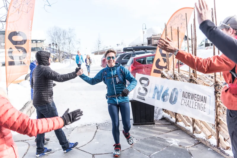 Piers Daniell at the finish line