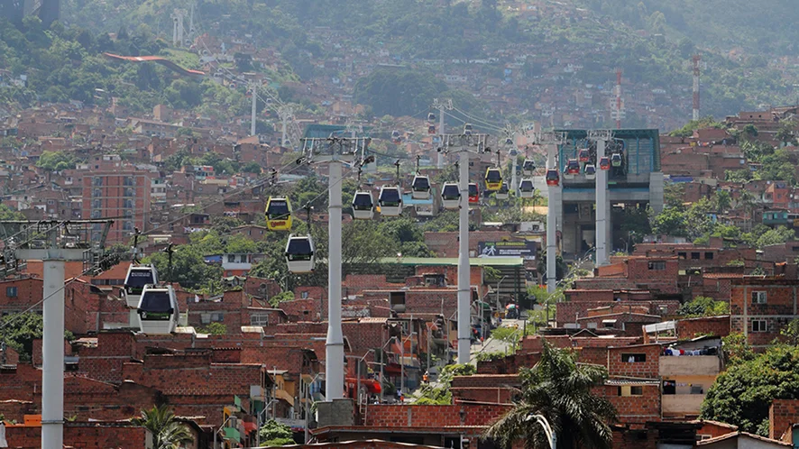  Téléphérique à Medellin, Colombie. 