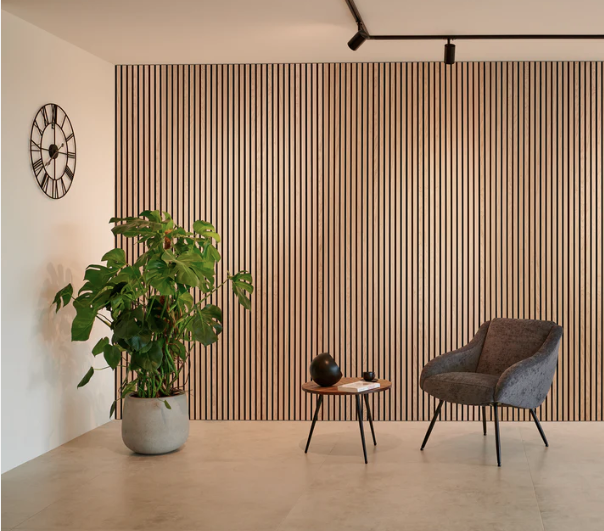  Panneaux acoustiques muraux avec des matériaux naturels et tactiles. 