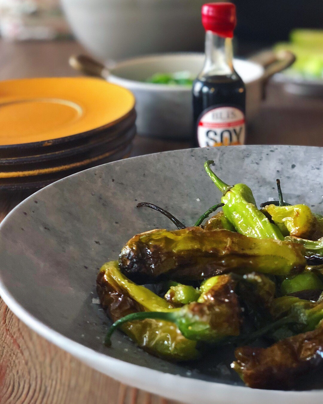 Summer Shishitos in Soy Sauce