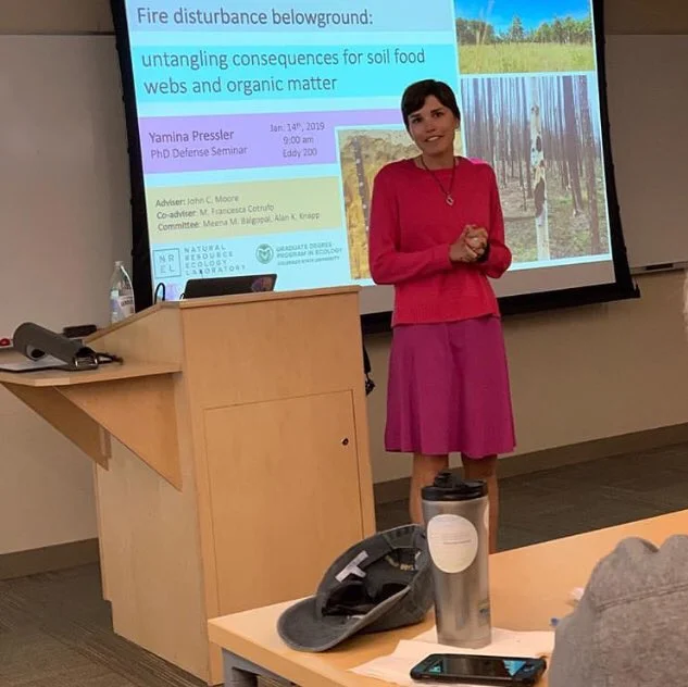 Defending my dissertation in the Graduate Degree Program in Ecology in January 2019.