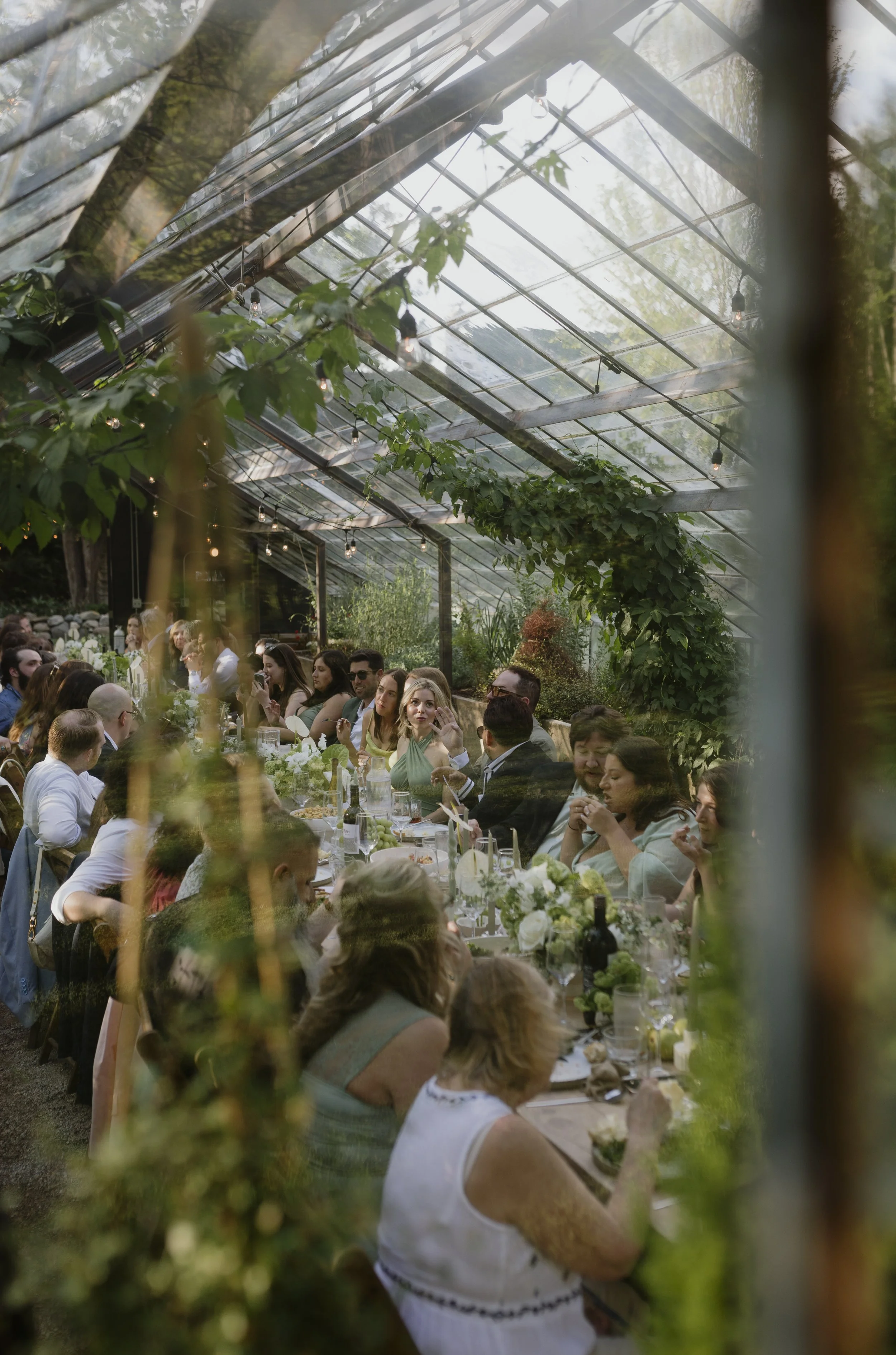 wedding dinner table, garden wedding, greenhouse wedding, spring wedding, michigan wedding