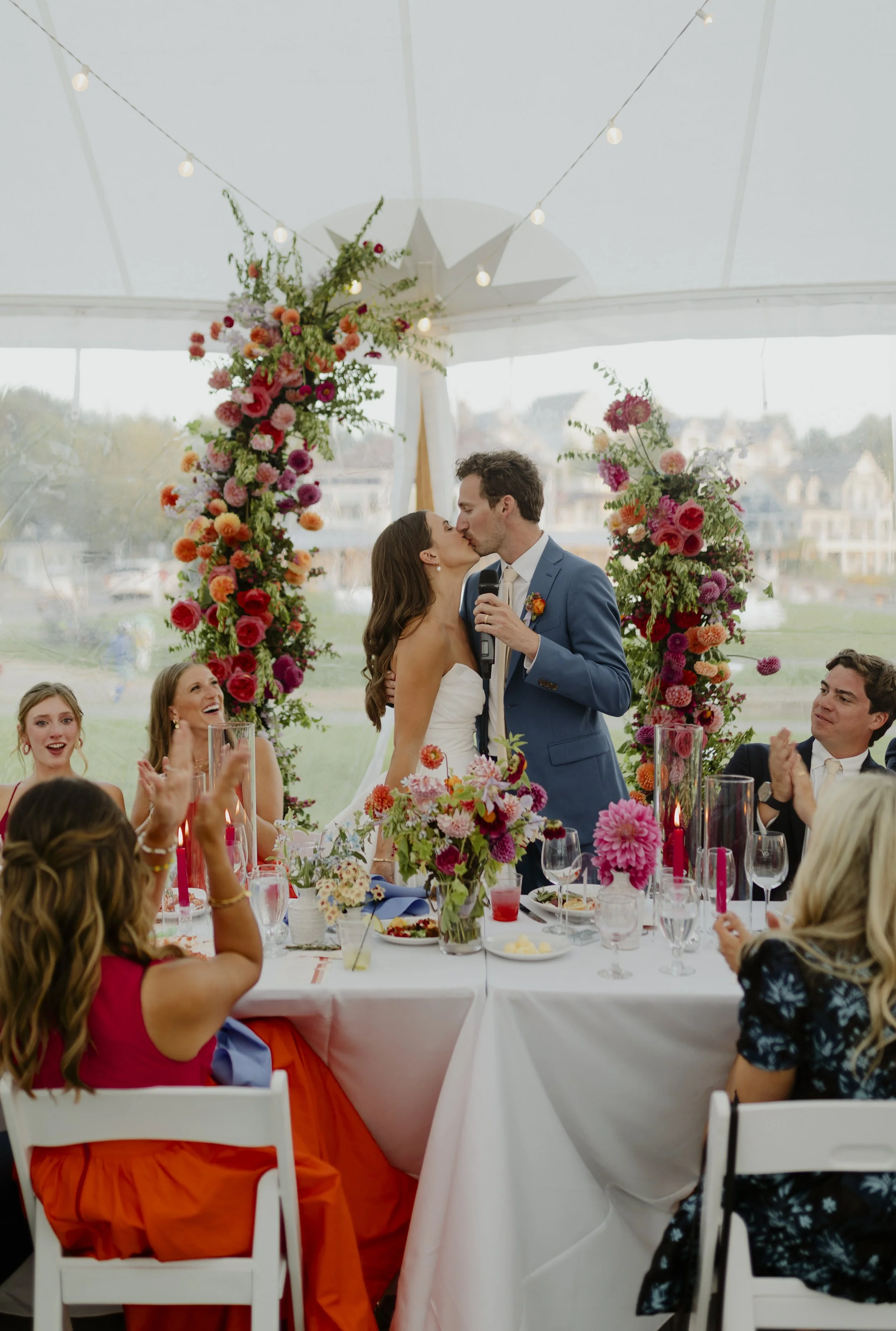 michigan wedding photographer, wedding reception inspo, colorful wedding inspo, unique wedding flowers, colorful wedding flowers, summer wedding, michigan wedding