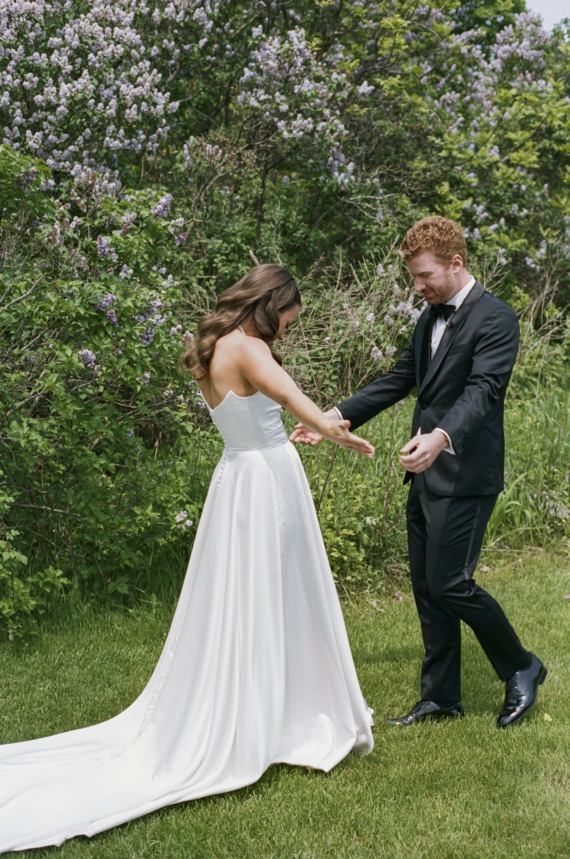 film wedding photographer, michigan film wedding photographer, first look