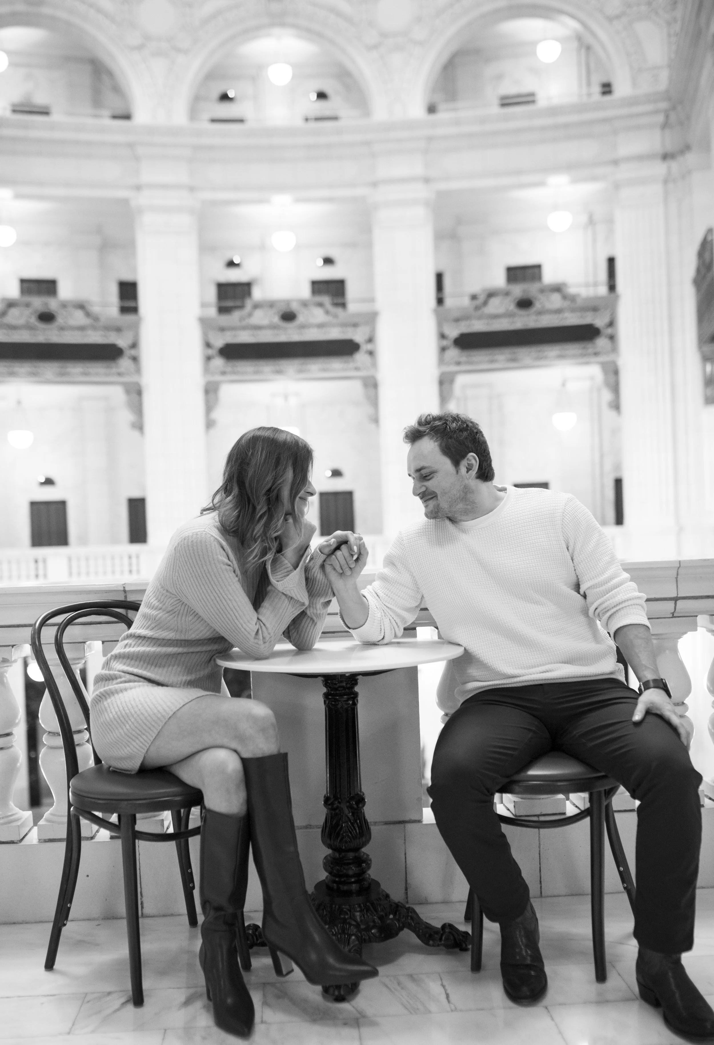 michigan engagement photographer, detroit engagement photos, hotel engagement photos, moody engagement photos, documentary photographer, detroit wedding photographer, black and white engagement photos