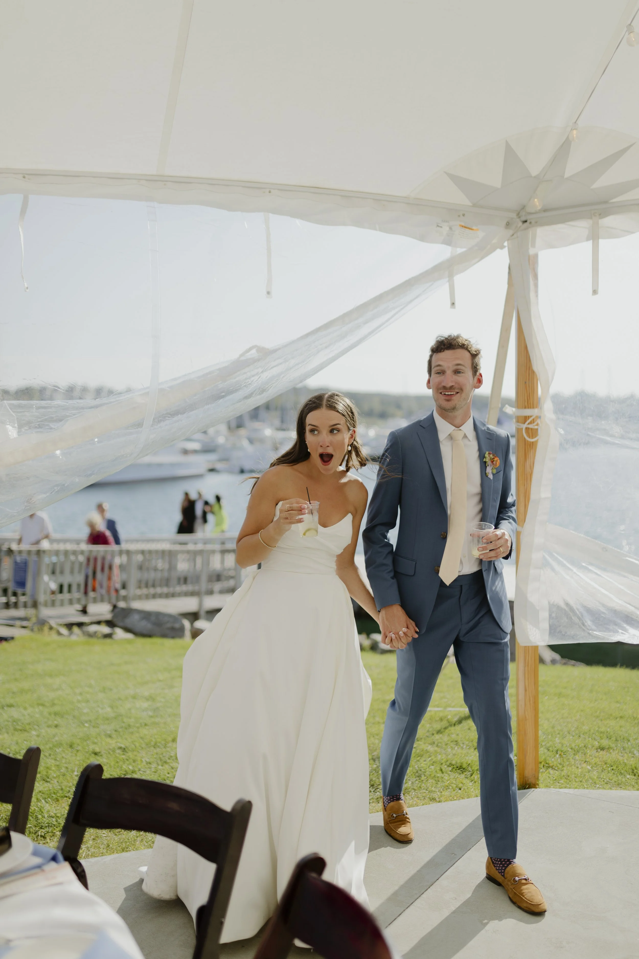 michigan wedding photographer, reception room reveal, documentary wedding photographer, candid wedding photos, tent wedding reception, summer wedding