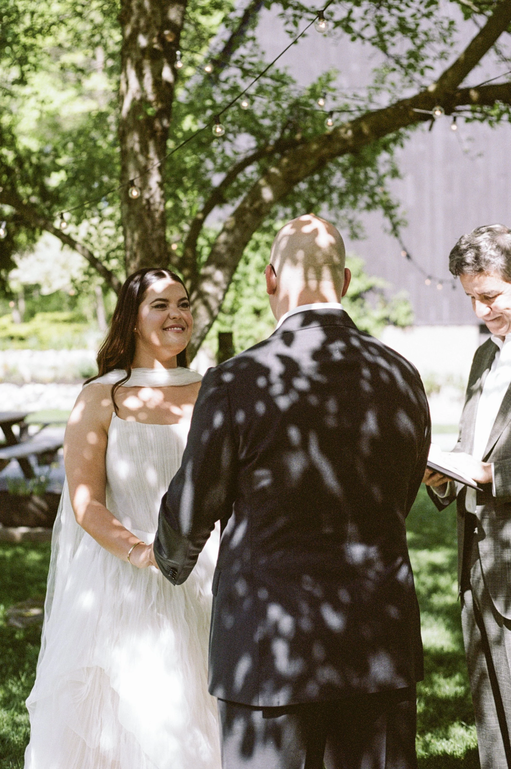 film wedding photographer, wedding ceremony, spring outdoor wedding, michigan wedding, wedding vows
