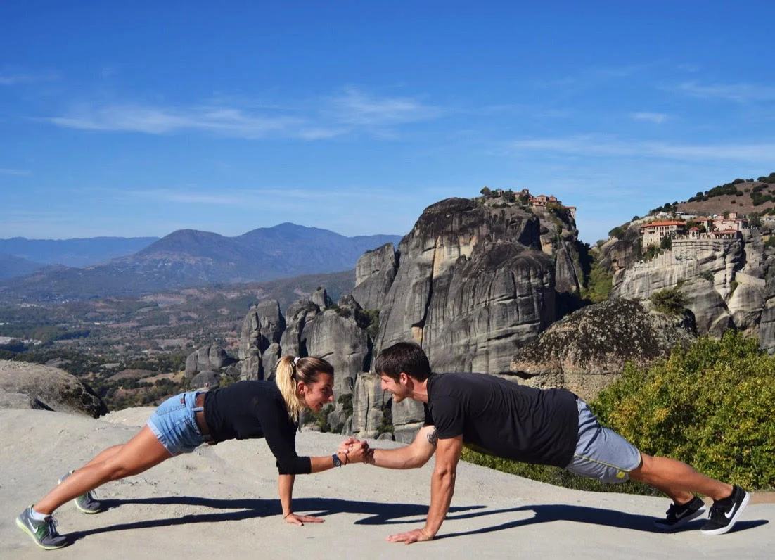 Adding in a little training when we travel :) Beautiful Meteora 