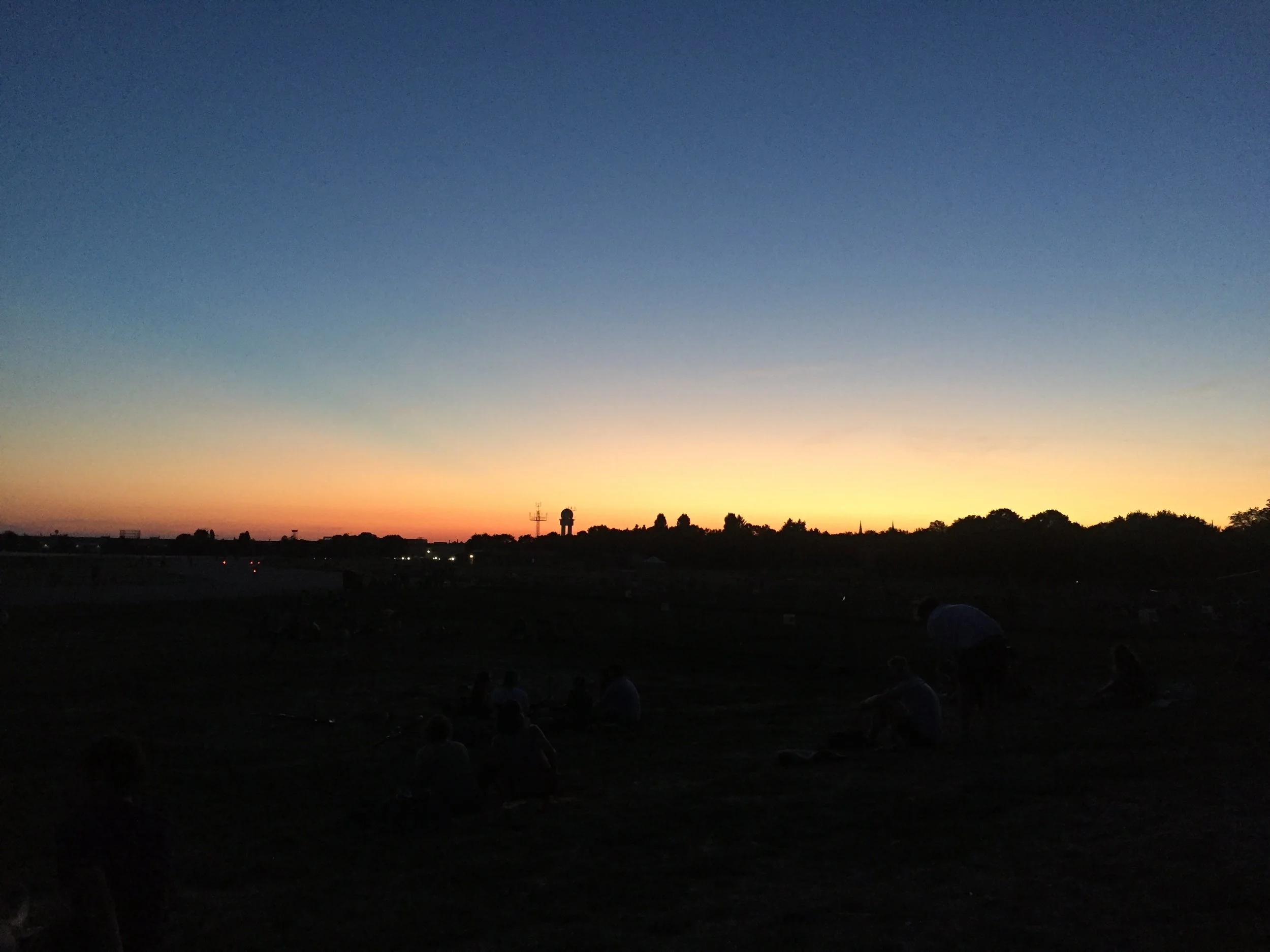 Beautiful sunset over Tempelhof.