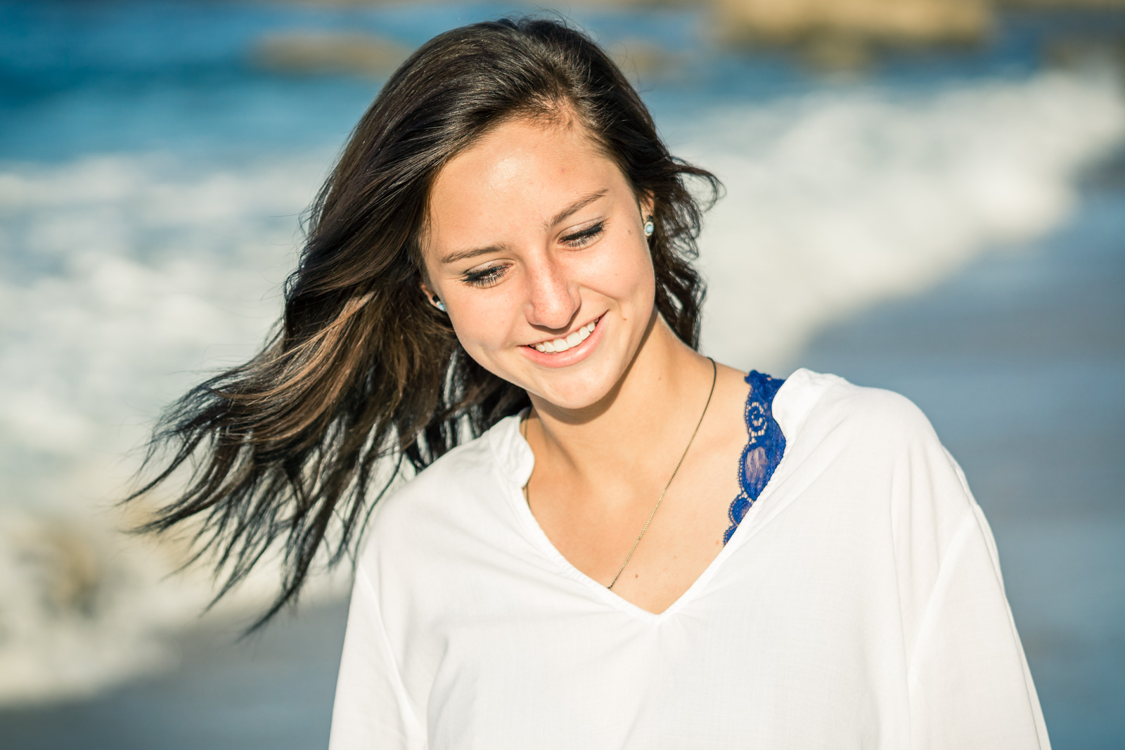 Graduation portrait session at Little Corona Beach