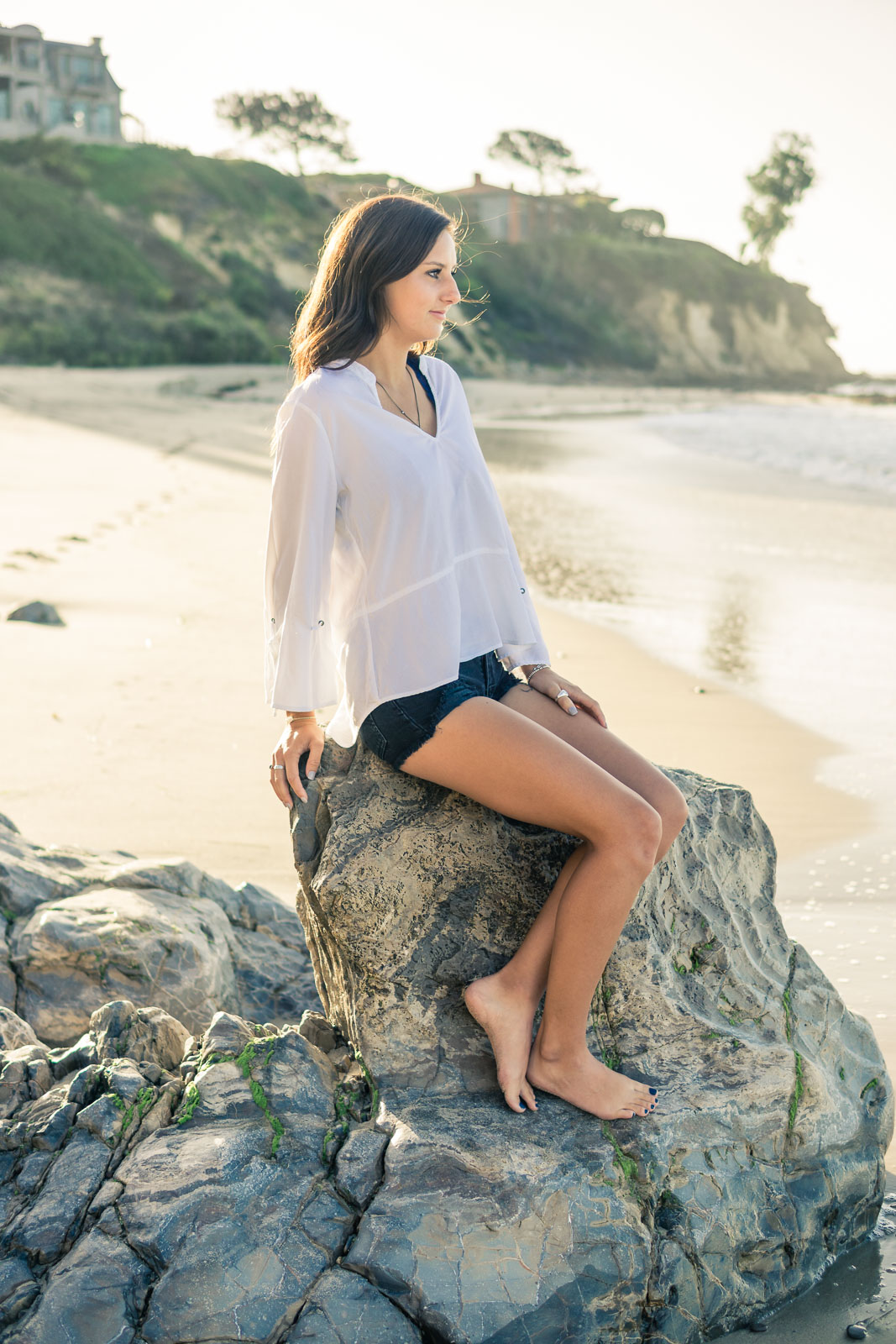 Graduation portrait session at Little Corona Beach