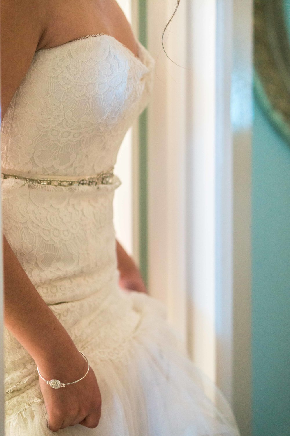 Beautiful candidate Color photo of the bride's Dress befor the ceremony on Balboa Island