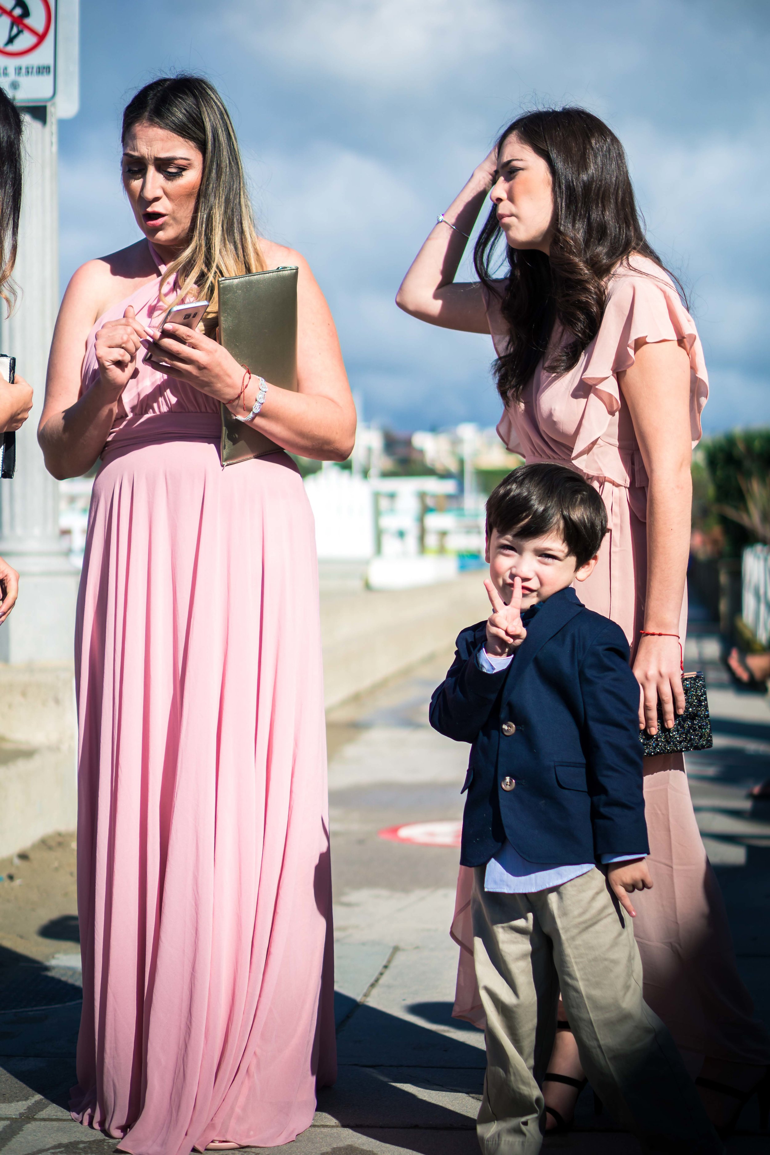 The bridesmaid and mother and ringbearer