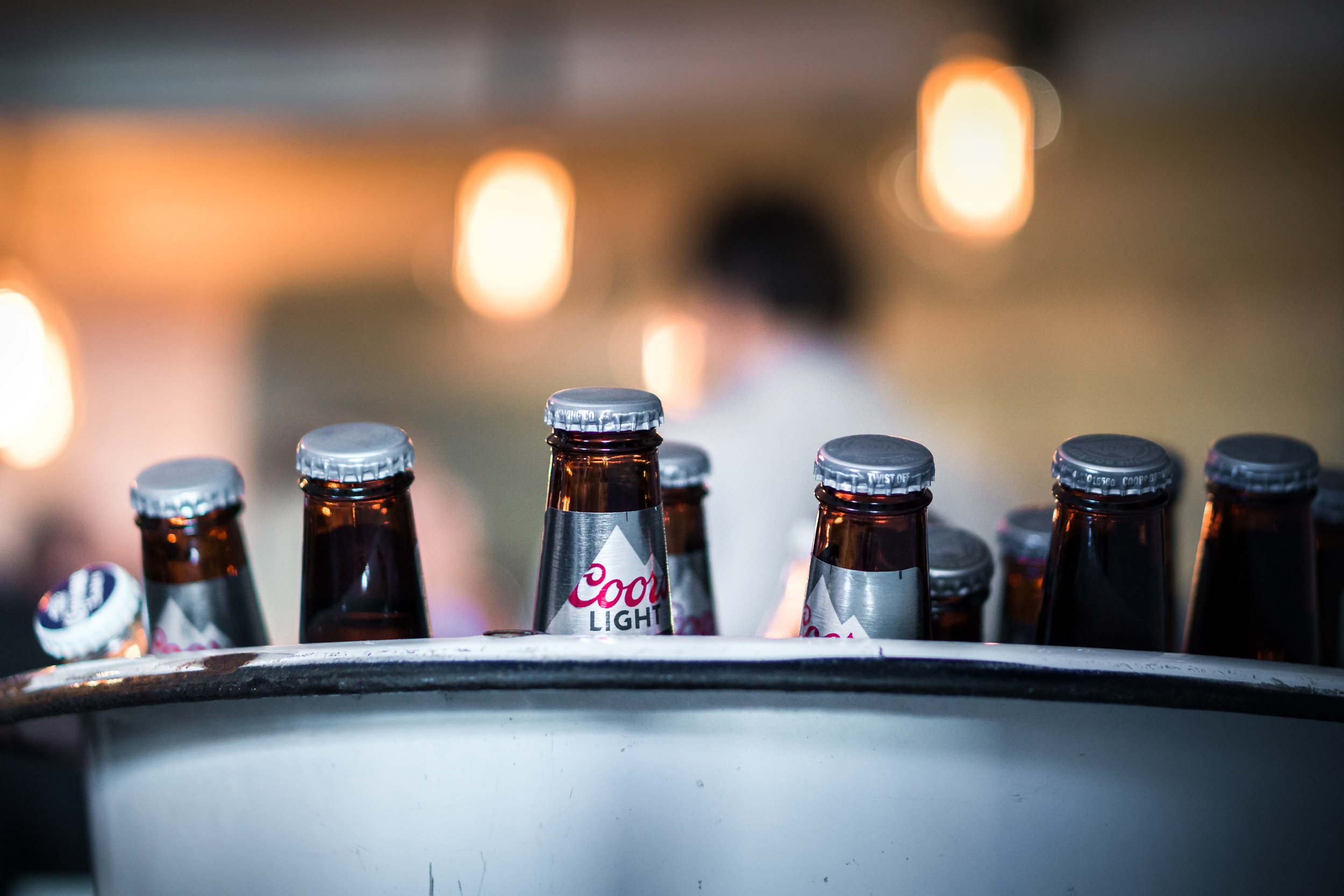 Coors light beers stocked for the wedding  reception