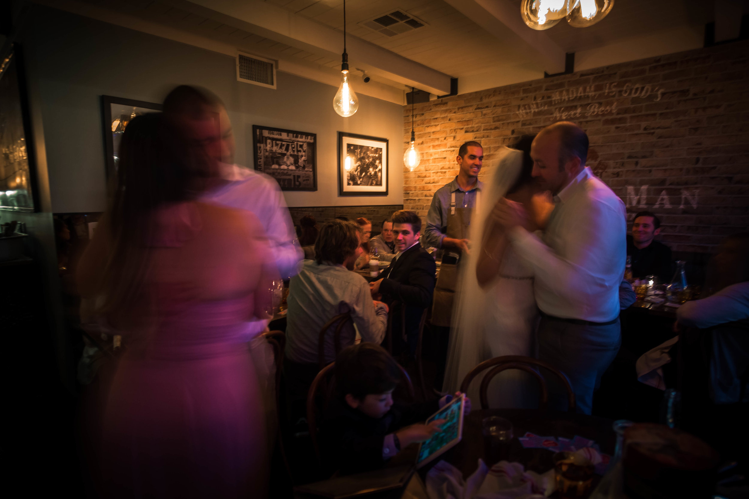 Heading guests dancing during the reception