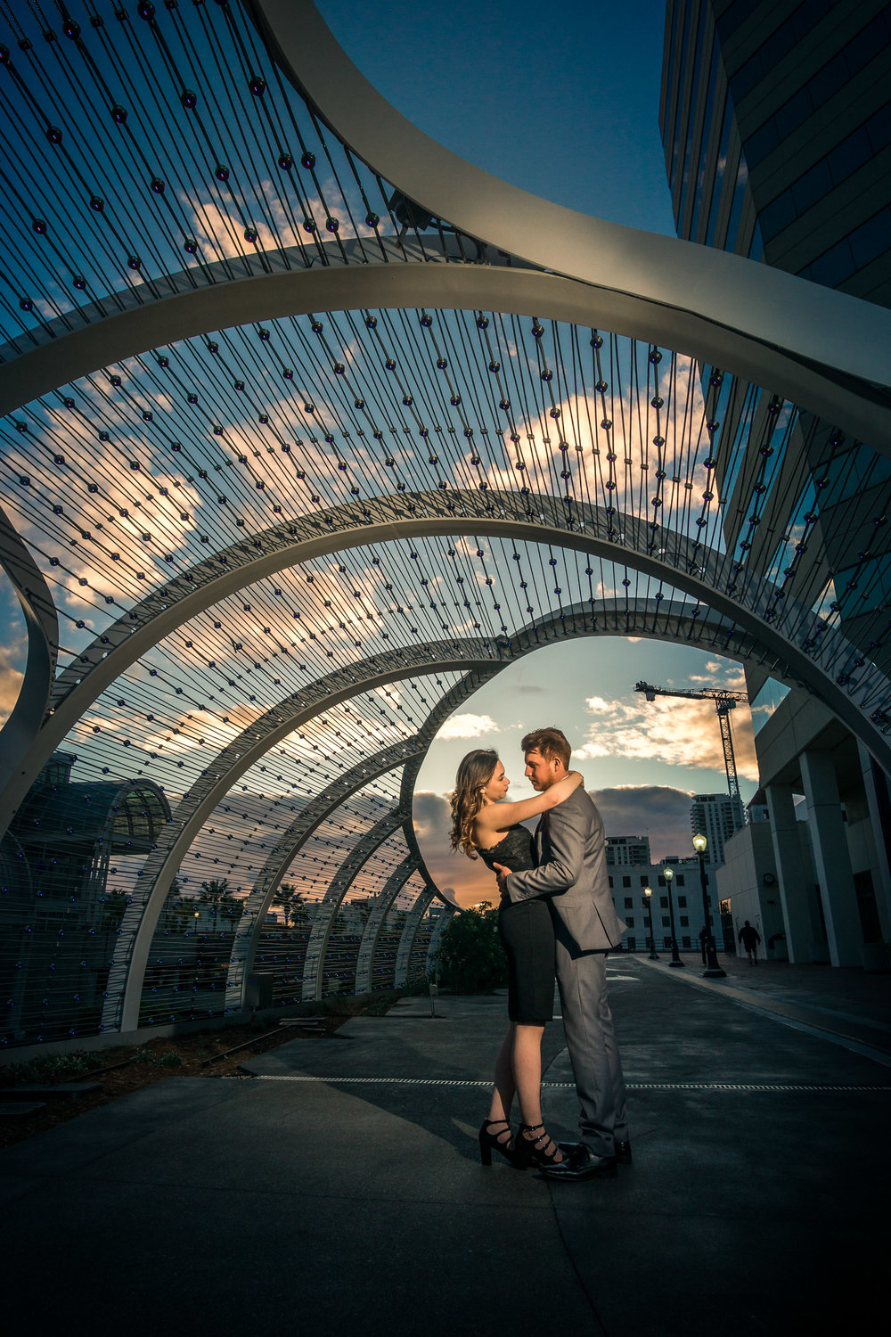 Modern couples engagement shoot in downtown Long Beach By Joseph Barber photography