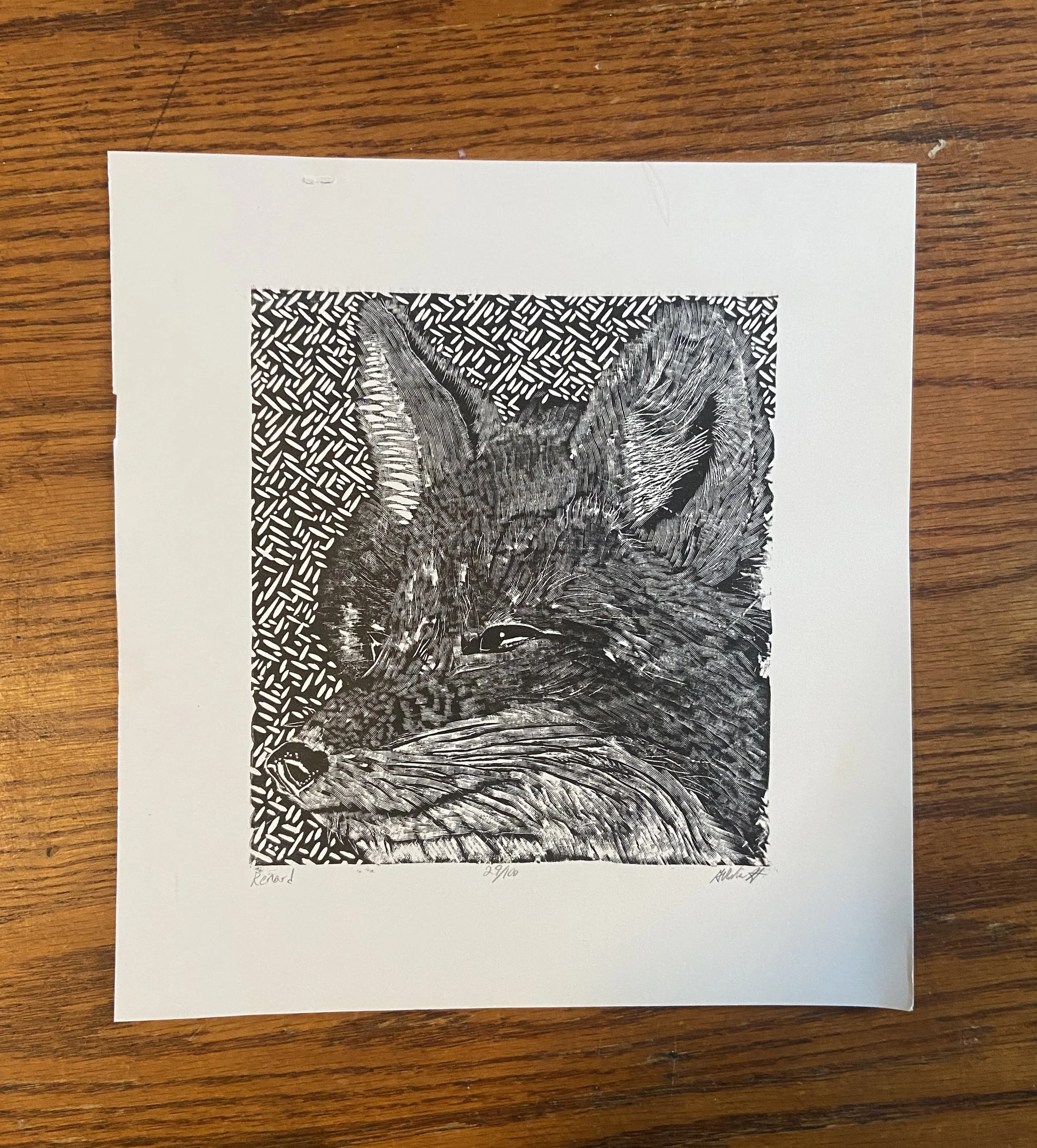 'Renard' Wood Engraving