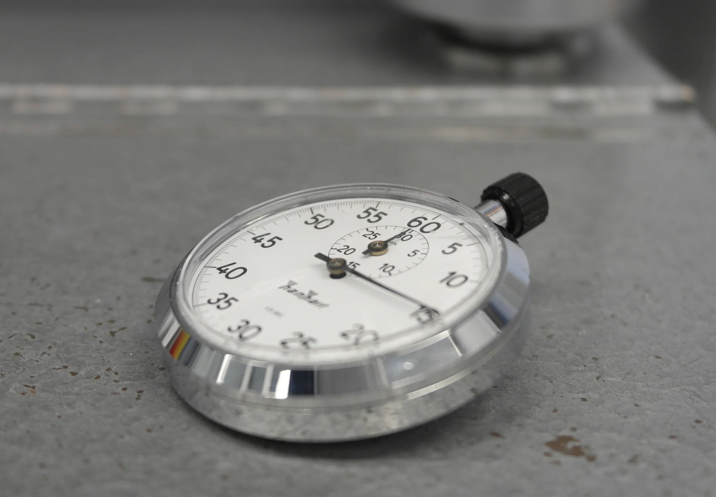 Stopwatch to decide if there is time for ultrarunning.