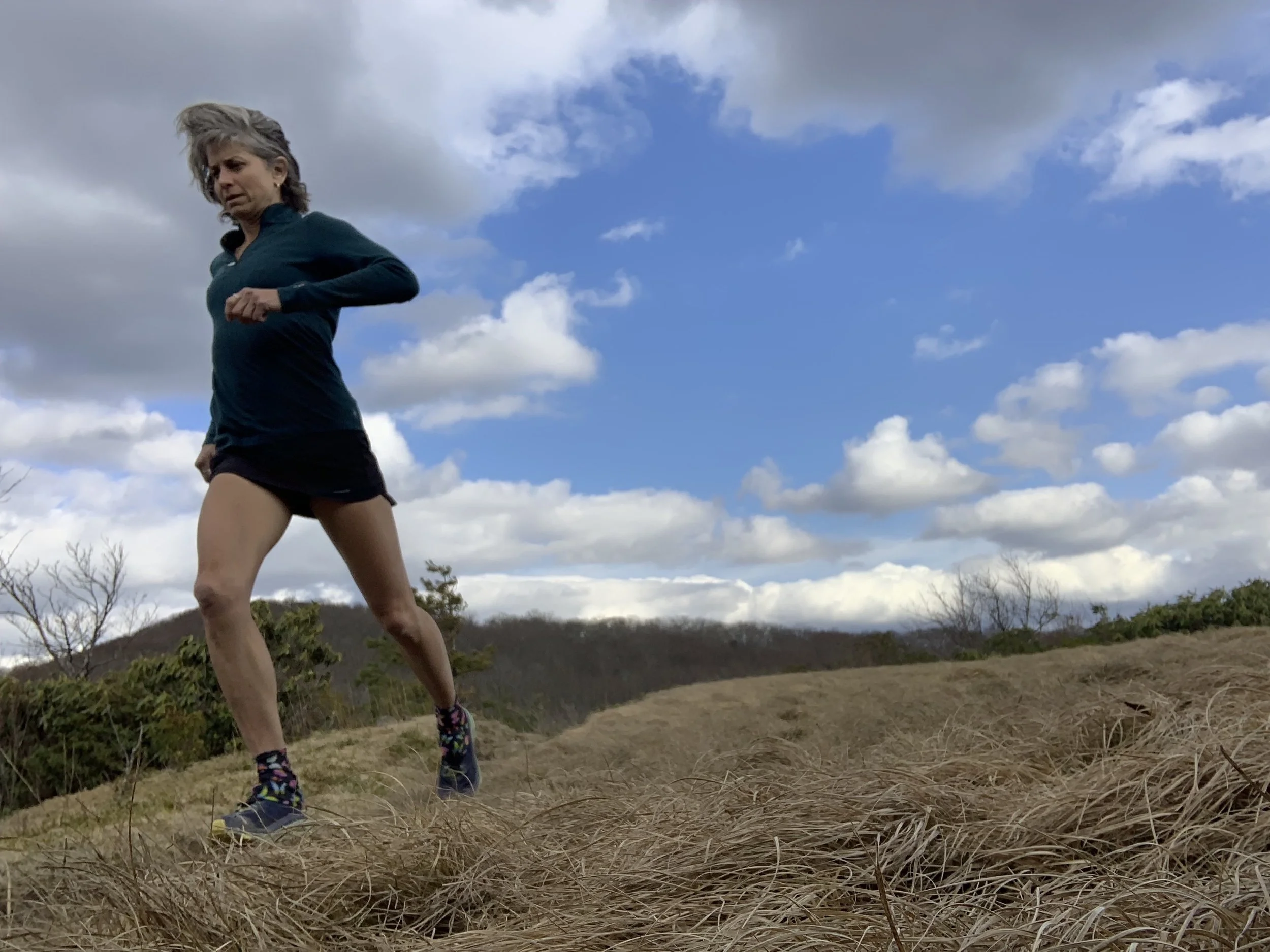 Susan Donnelly running in the Smokies.