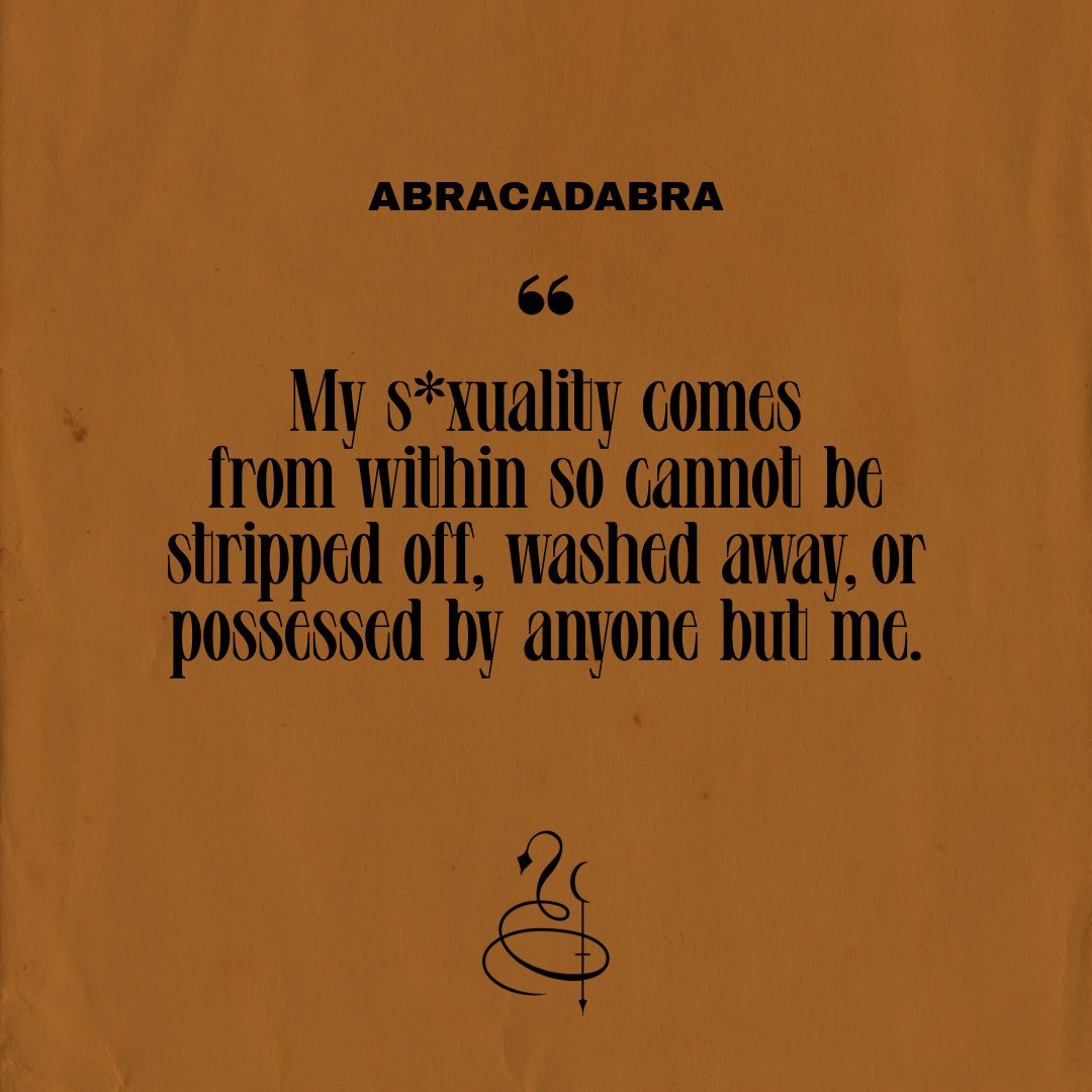#Abracadabra. As I speak, so I create. Speak this devotion out loud and claim its magick:⁠
⁠
✨️✨️✨ My s*xuality comes from within so cannot be stripped off, washed away, or possessed by anyone but me. ✨️✨️✨️⁠
⁠
#minxandmuse #minxandmusecoven #esoerot
